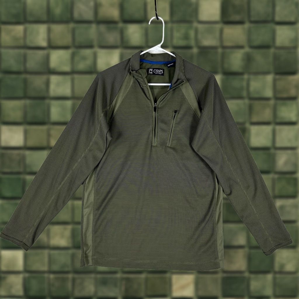 Chaps Chaps 1/4 Zip Pullover Sweatshirt Mens Small Green Long Sleeve Casual Top Pocket Size US S / EU 44-46 / 1 - 1 Thumbnail