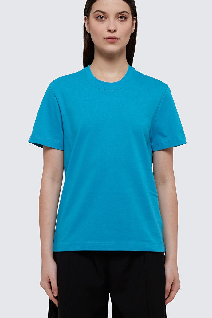 Bottega Veneta o1loc1c0824 649060 Sunrise Cotton Jersey T-Shirt in Blue Size S / US 4 / IT 40 - 1 Thumbnail