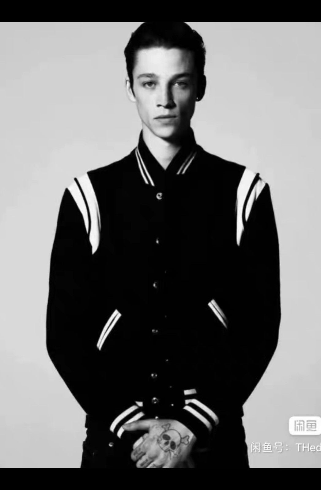 Saint Laurent Paris Saint Laurent SLP 2014FW Black & White Varsity Jacket Size US L / EU 52-54 / 3 - 9 Thumbnail
