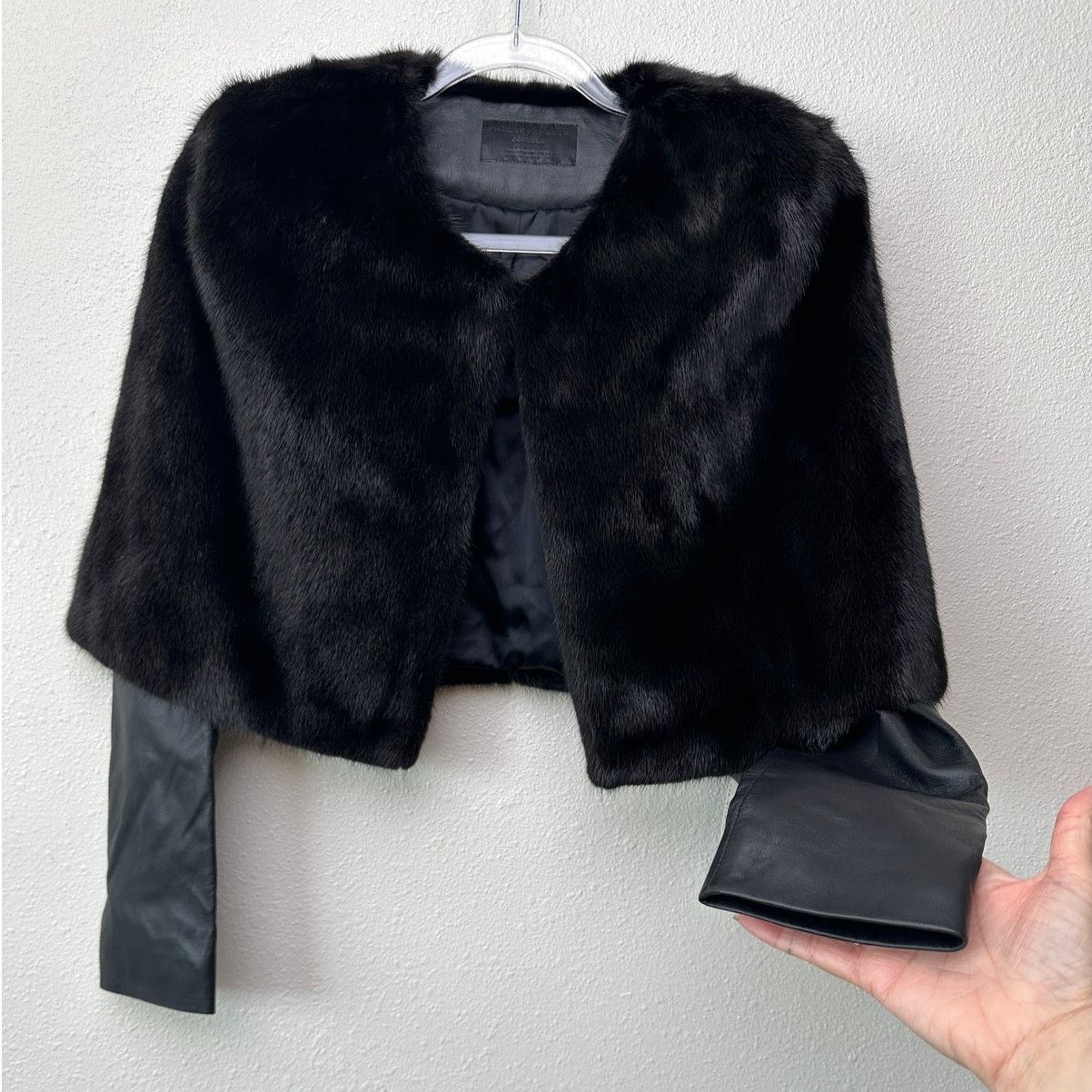 Philipp Plein NWT Philipp Plein “I Was Here” Fur Leather Jacket Black RARE Size M / US 6-8 / IT 42-44 - 4 Thumbnail
