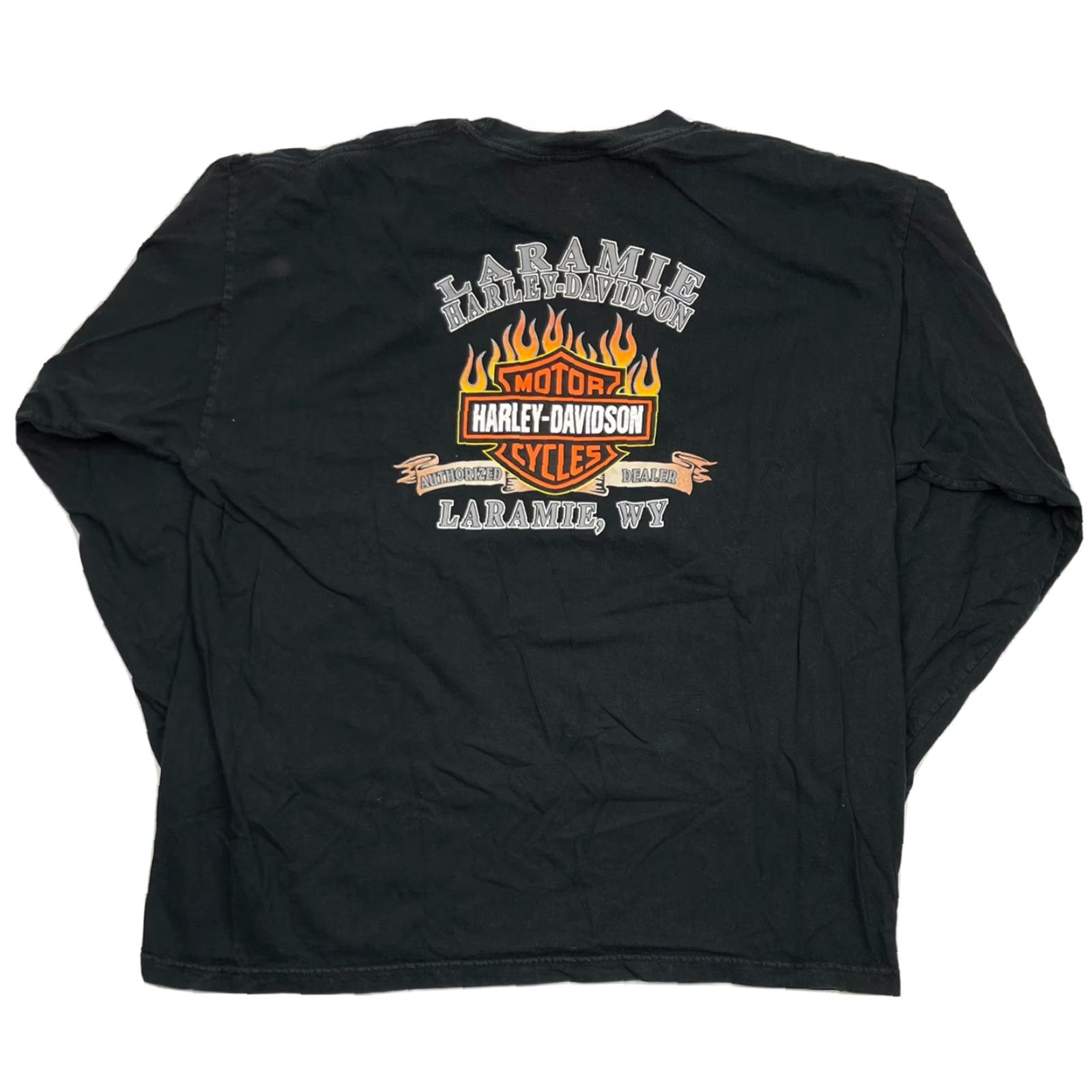 Harley Davidson Harley-Davidson Mens Shirt Long Sleeve Double Sided Black L USA Crew Neck Cotton Logo T-Shirt Regular Vintage No Size US L / EU 52-54 / 3 - 3 Thumbnail