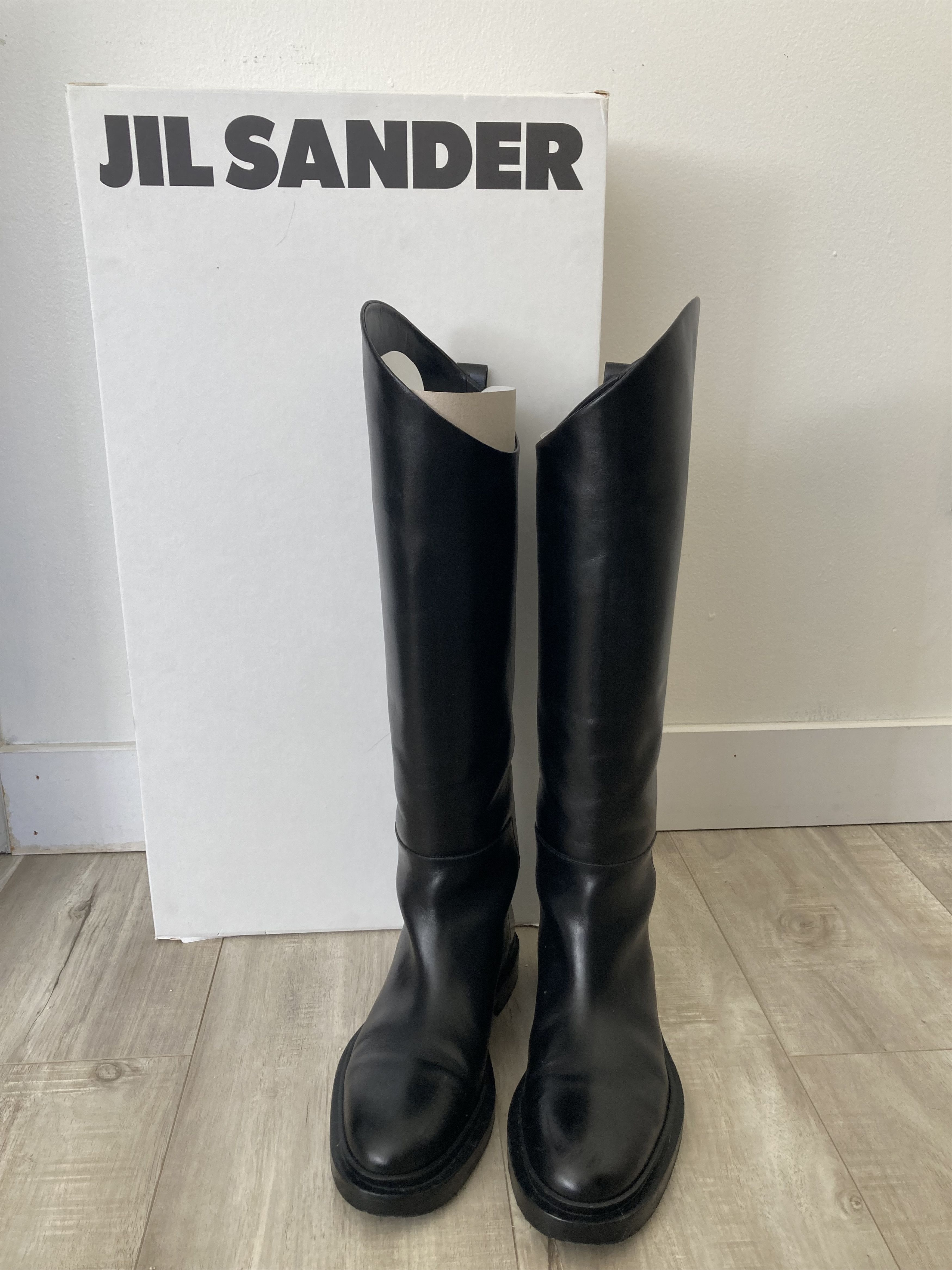 image of Jil Sander Tall Boots in Black, Women's (Size 7)