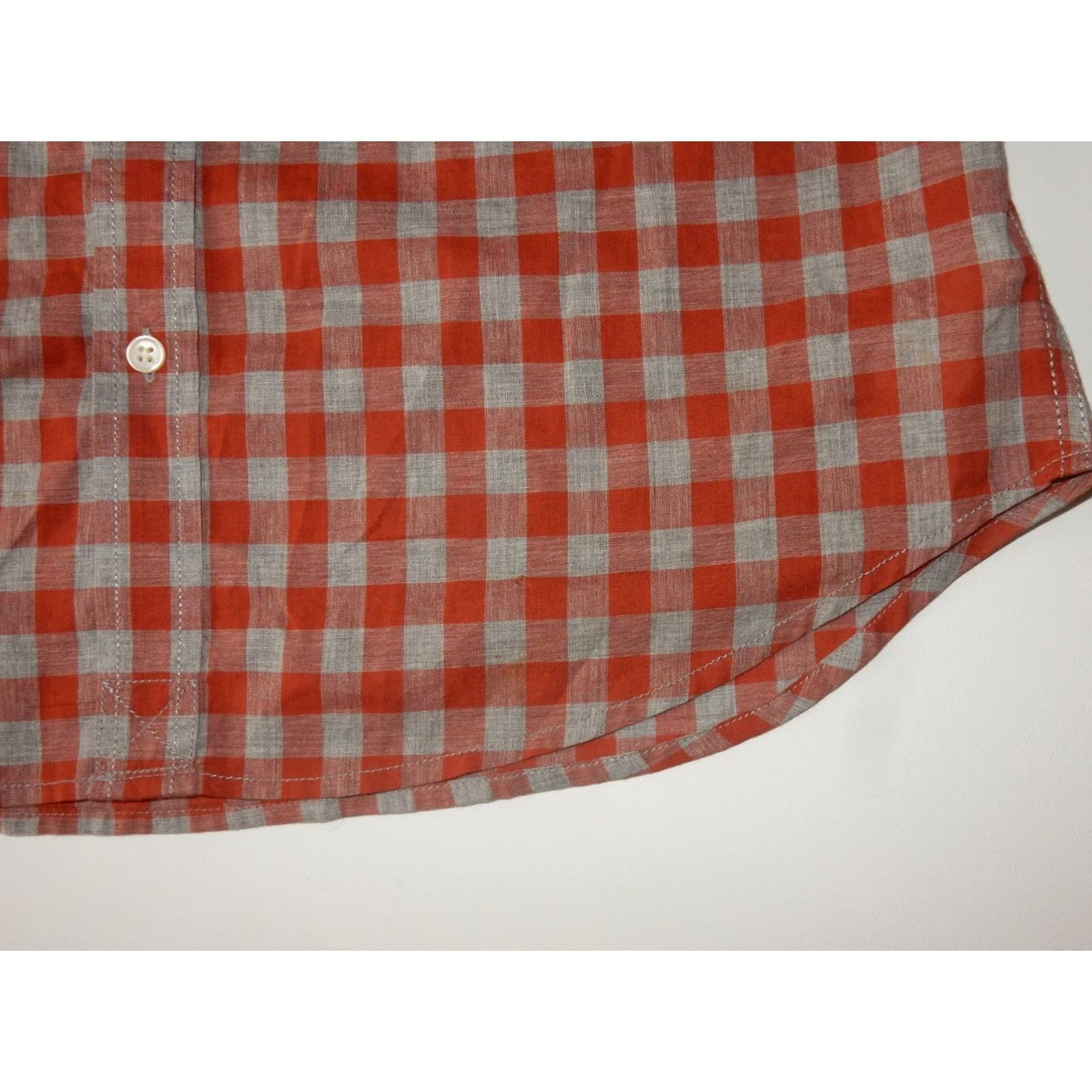 J.Crew Lucky Brand Men's Button Front Shirt Size L California Fit Plaid Orange Long Sleeve Mens Shirt Size US L / EU 52-54 / 3 - 2 Thumbnail