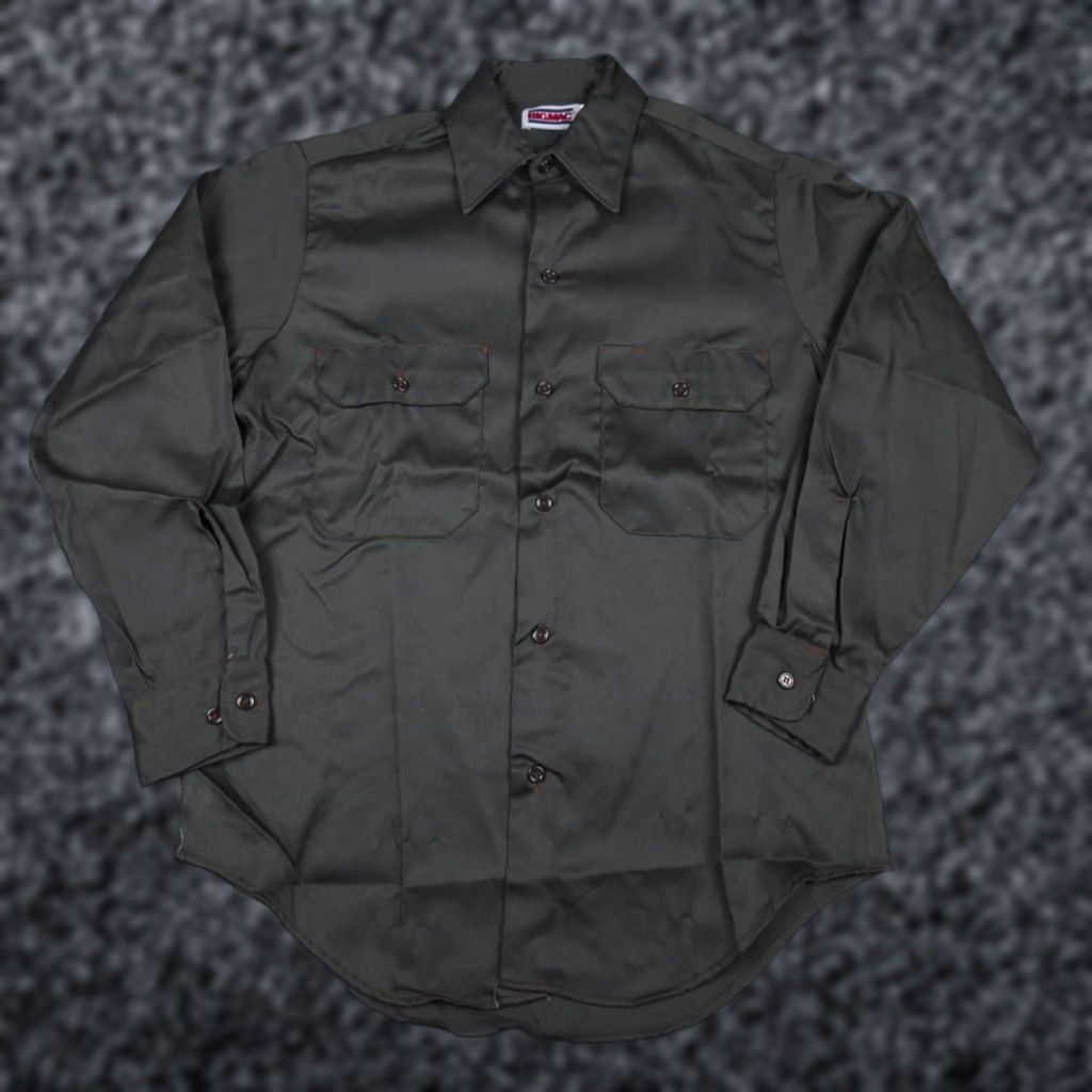 Vintage VINTAGE Big Mac Shirt Mens 14-14.5 / 32 Gray-Green Long Sleeve Work Shirt NWOT Size US M / EU 48-50 / 2 - 1 Thumbnail