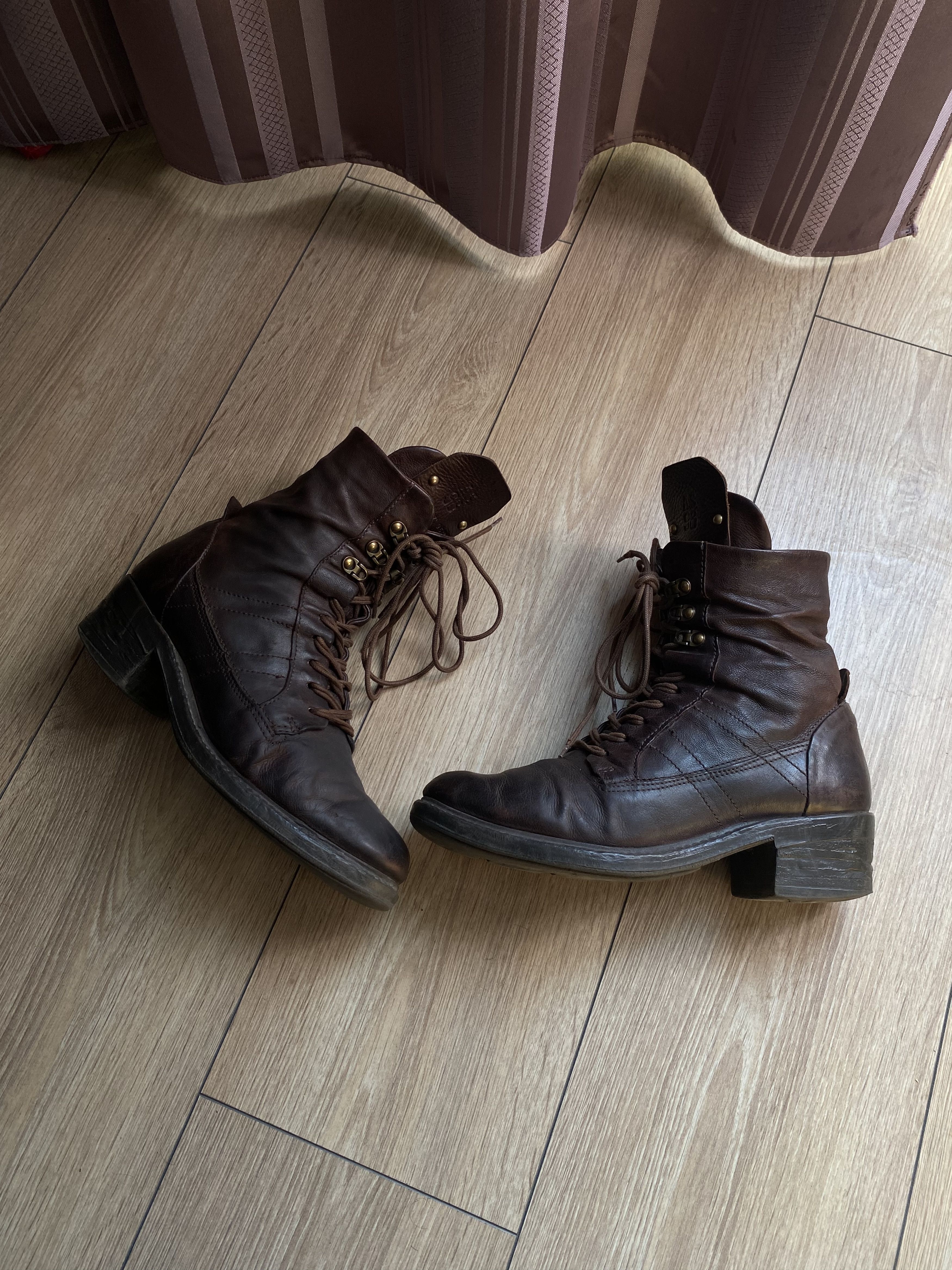 A.S.98 AS98 Airstep Brown Leather Combat Boots Vintage Double Lace Size US 8.5 / IT 38.5 - 2 Thumbnail