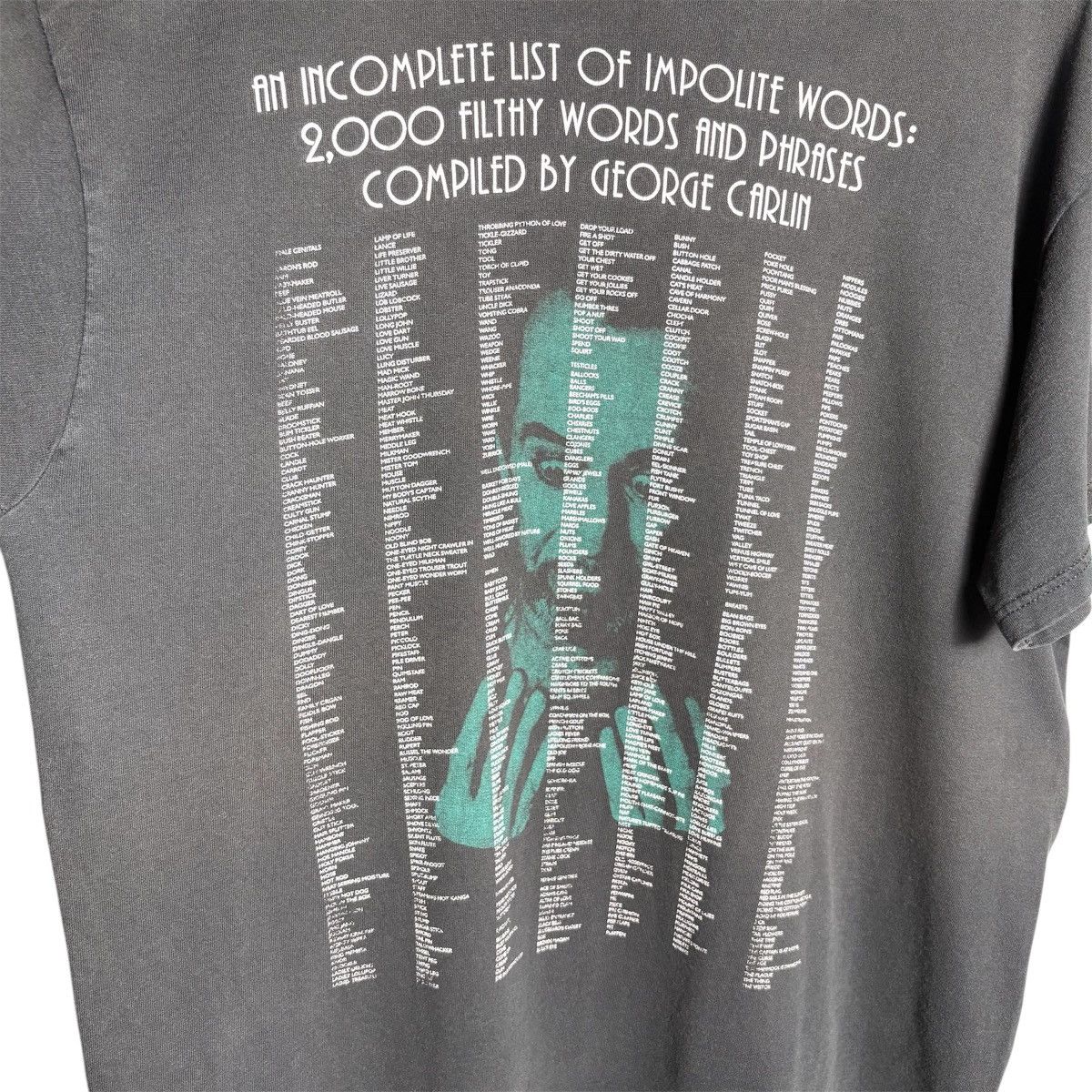 Vintage Vintage 90s George Carlin Funny Words Graphic T-Shirt Size US XL / EU 56 / 4 - 3 Thumbnail