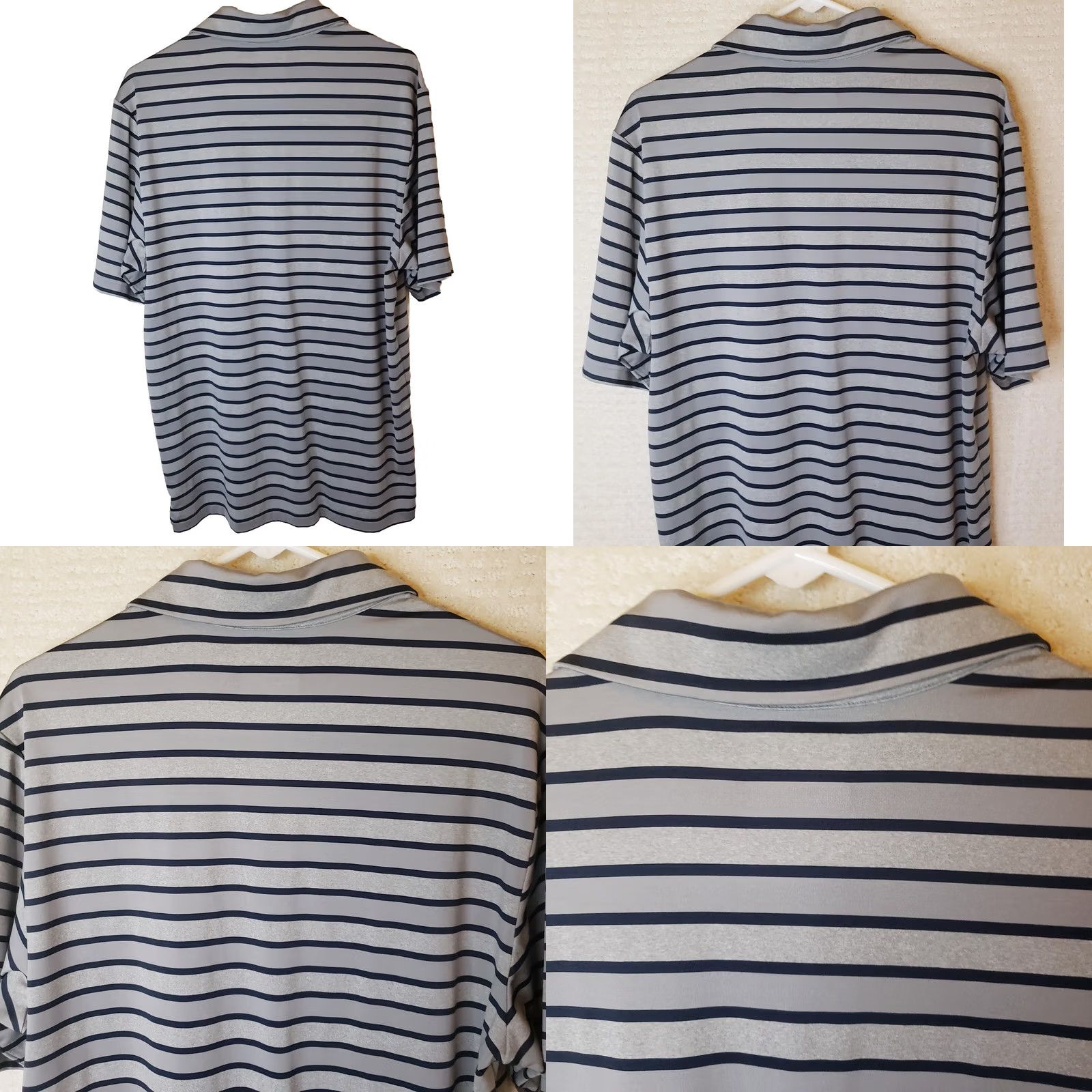 Under Armour Under Armour Heatgear Polo Shirt Mens L Gray Black Striped Golf Short Sleeve Loose Fit Breathable Moisture Wicking Size US L / EU 52-54 / 3 - 8 Thumbnail