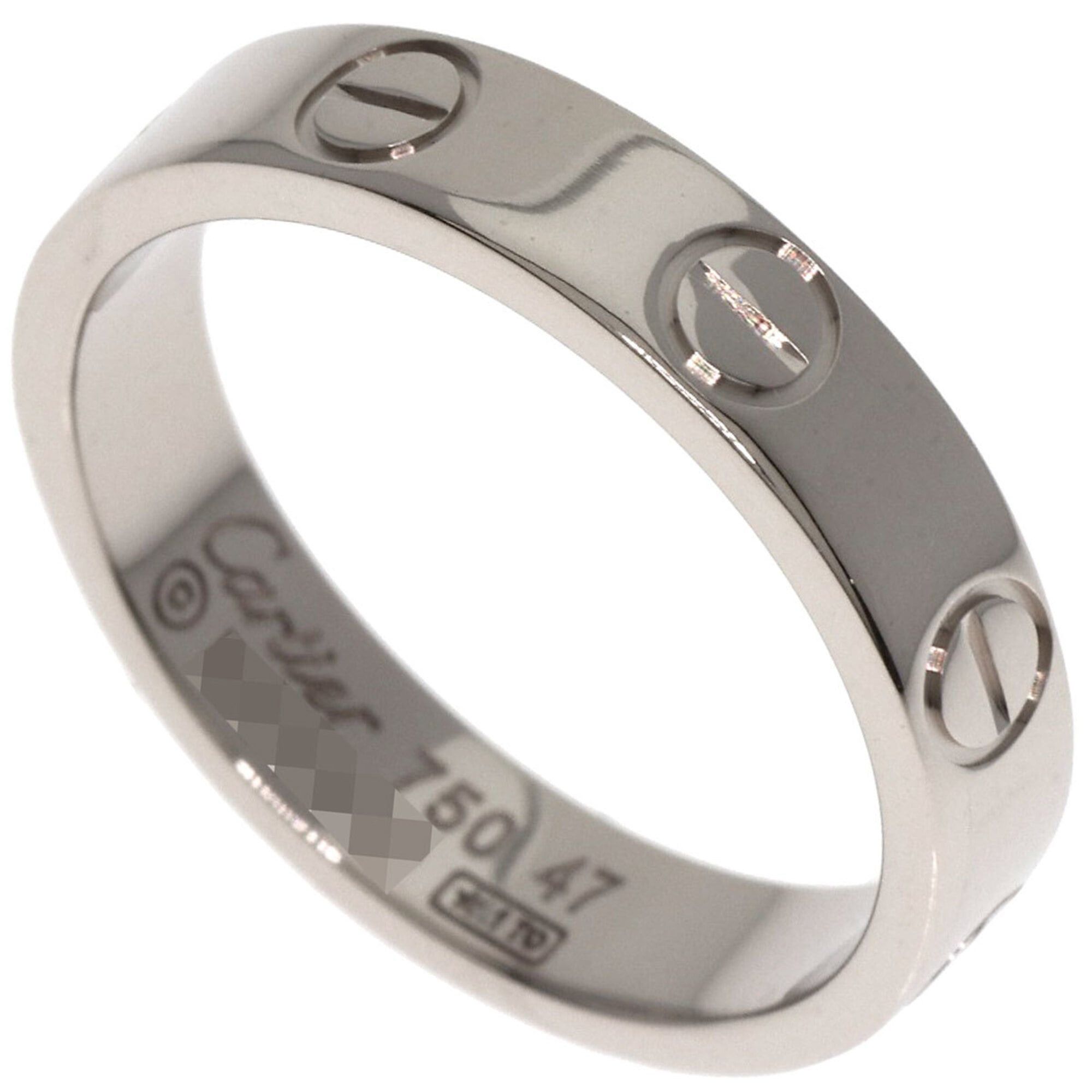 Cartier Cartier Mini Love Ring #47, 18K White Gold, Women's Ring, CARTIER Size ONE SIZE - 1 Thumbnail