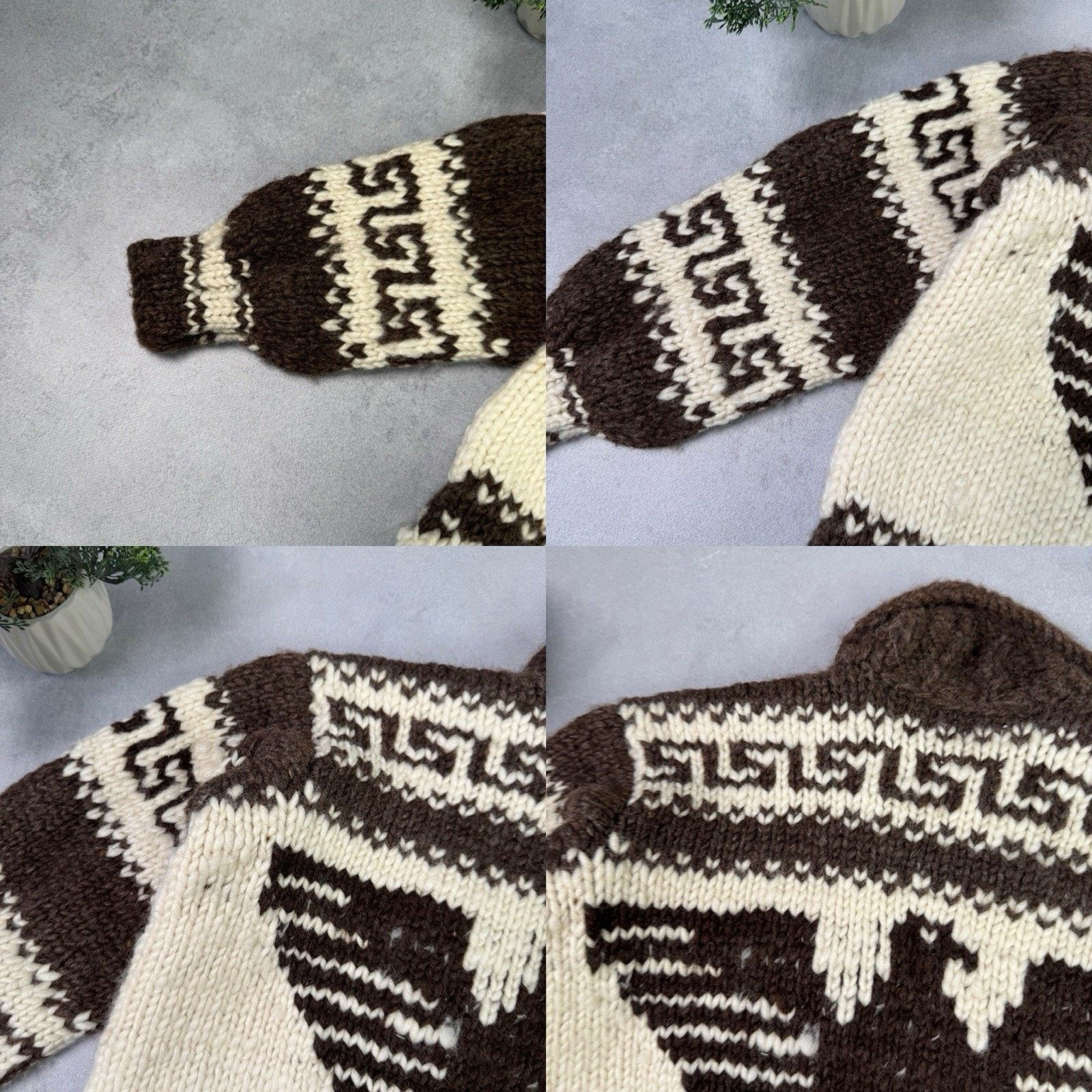 Vintage Vintage Couchan Indian Hand knit Wool Sweater Zip Eagle Size US M / EU 48-50 / 2 - 20 Thumbnail