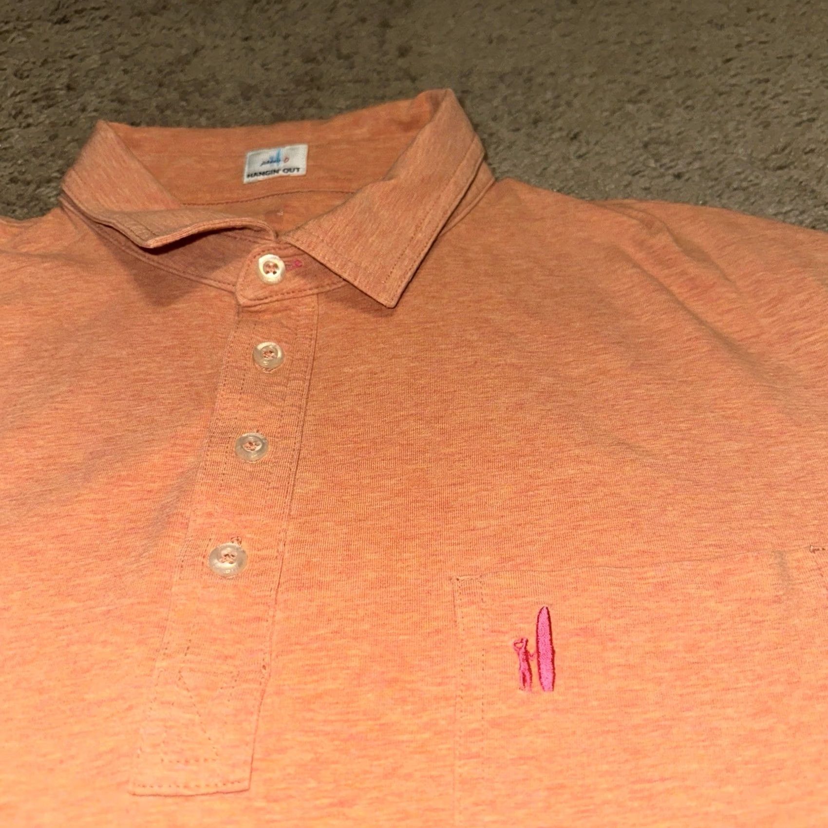 johnnie-O johnnie-O Polo Shirt Mens L Golf Preppy Performance Breathable Orange Size US L / EU 52-54 / 3 - 3 Thumbnail