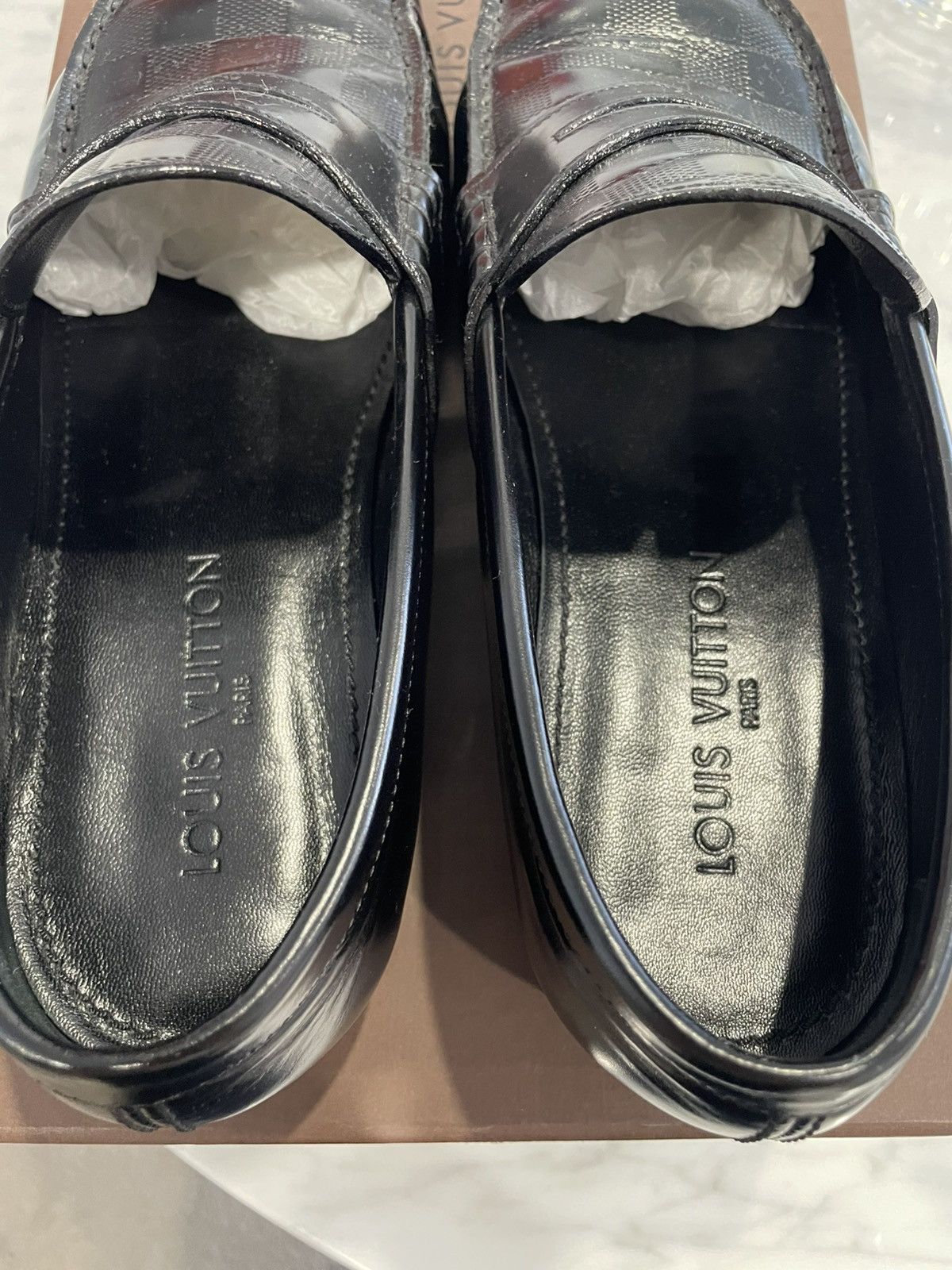 Louis Vuitton Black Damier Louis Vuitton loafer Size US 9.5 / EU 42-43 - 2 Thumbnail