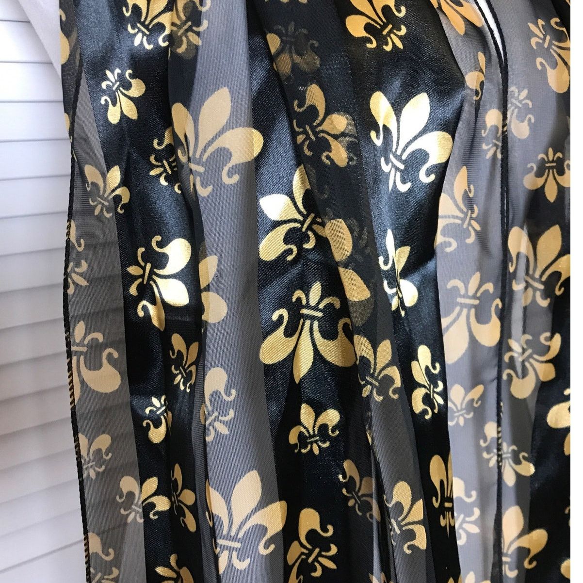 Other Black Gold Fleur de Lis New Orleans Saints Scarf Size ONE SIZE - 4 Thumbnail