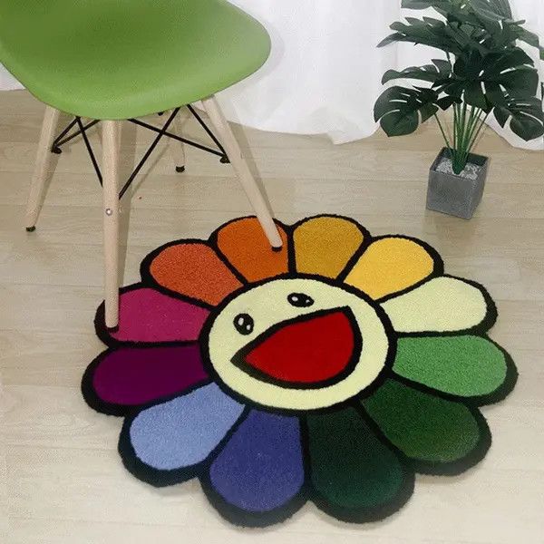VIBE Flower Carpet Soft Tufted Rug Cute Size ONE SIZE - 2 Thumbnail