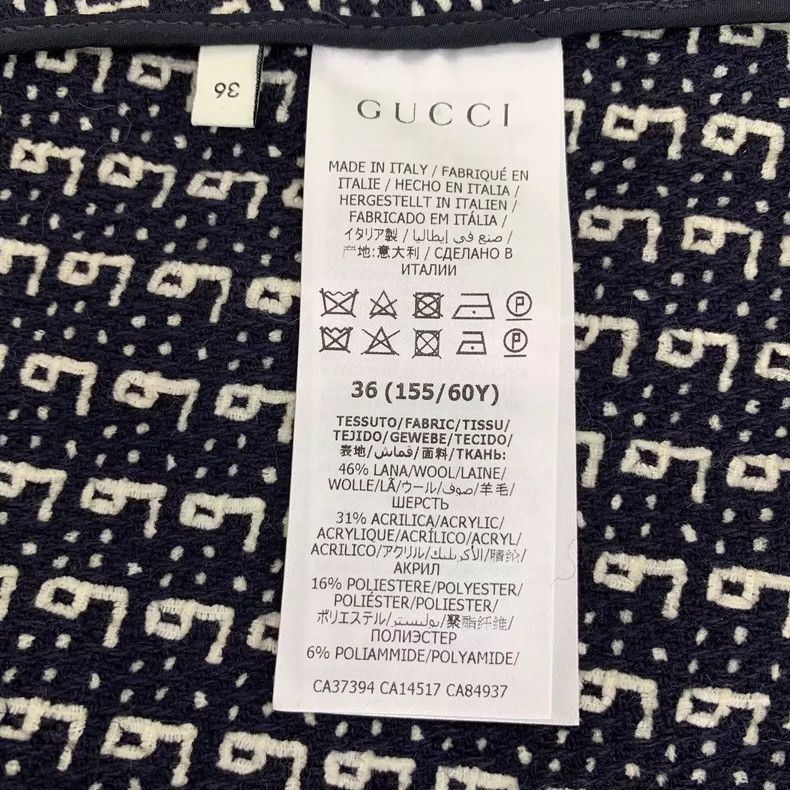 Gucci Gucci Black tip-patterned jacquard full-print wool skirt 25 Size 24" / US 00 / IT 34 - 8 Thumbnail