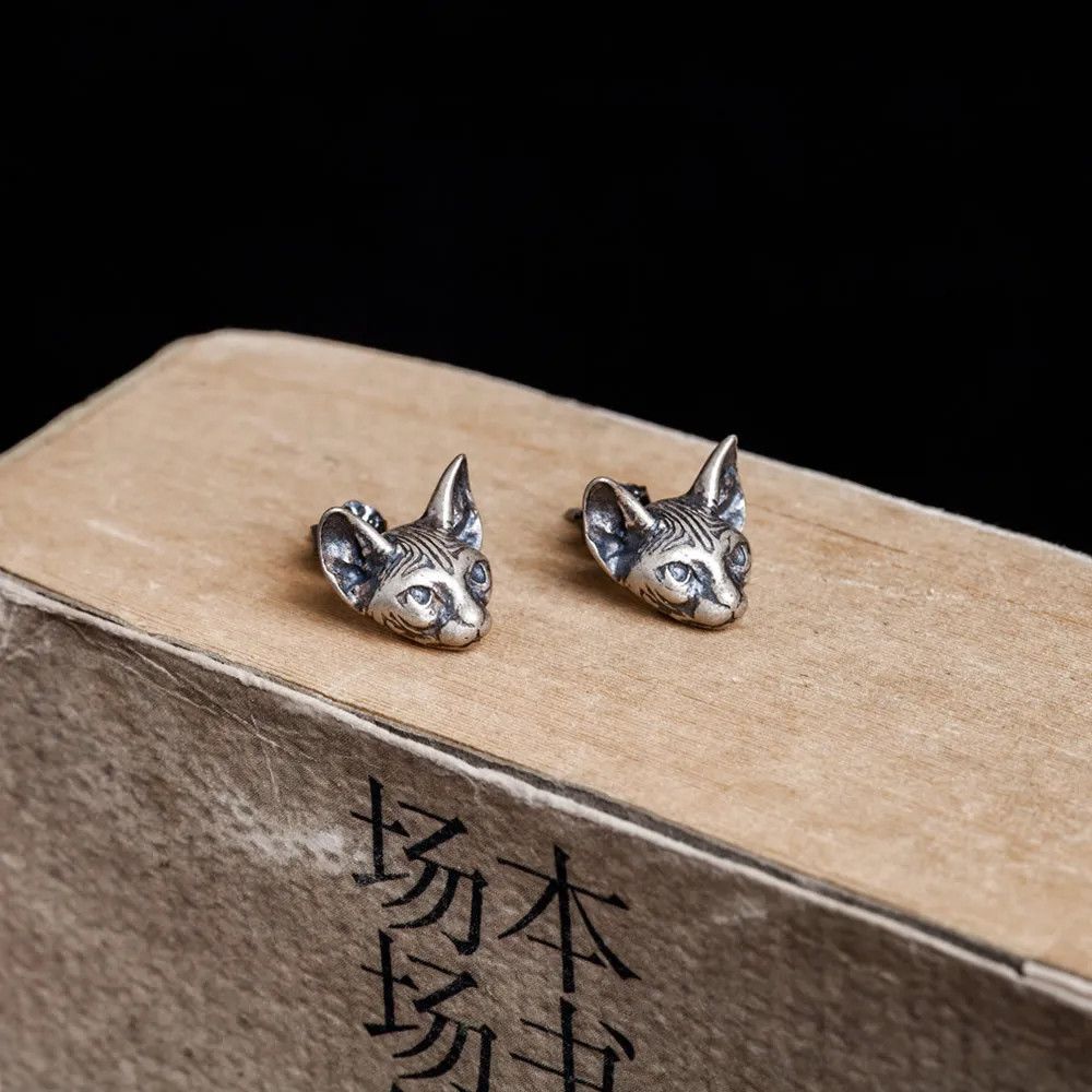 Jewelry Tiny Cat Stud Earrings 925 Sterling Ear Charms Gift Size ONE SIZE - 4 Thumbnail