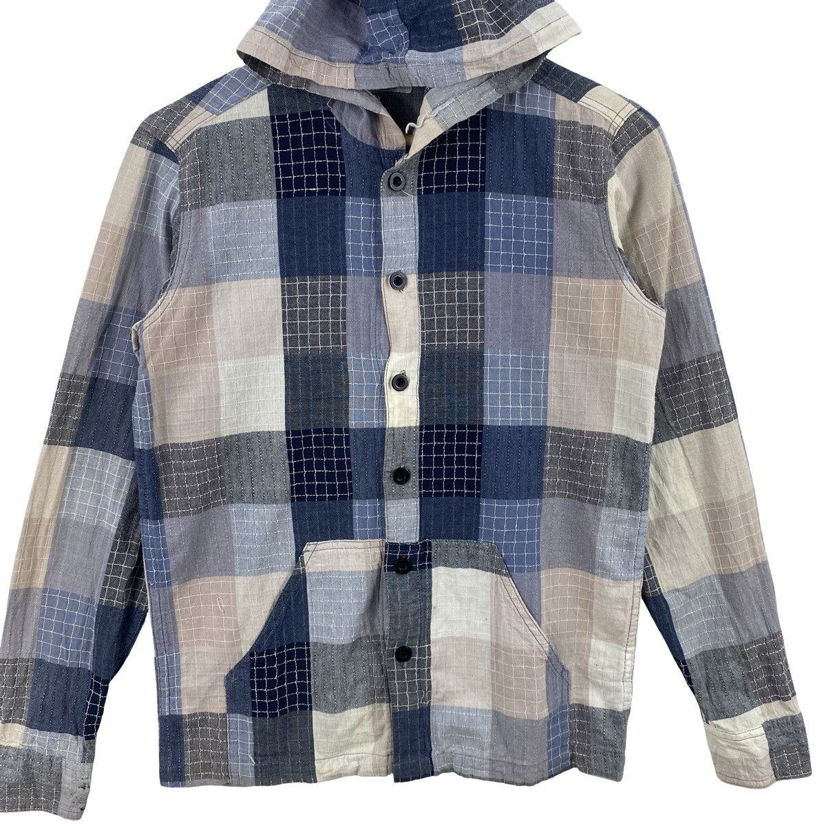 Vintage Vintage SNAFF UNION Made Patchwork Plaid Hooded Jacket Size US S / EU 44-46 / 1 - 6 Thumbnail