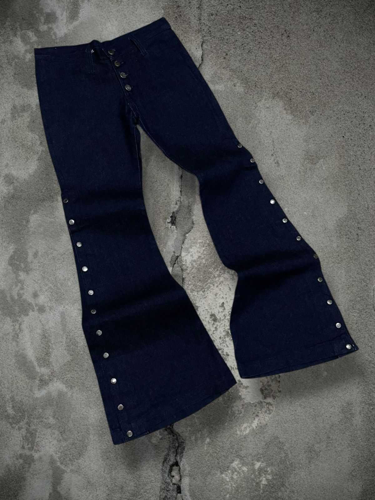 Tornado Mart Vintage Rare 1990s Japan Designer Egoist Big Flared Denim Size US 28 / EU 44 - 2 Thumbnail