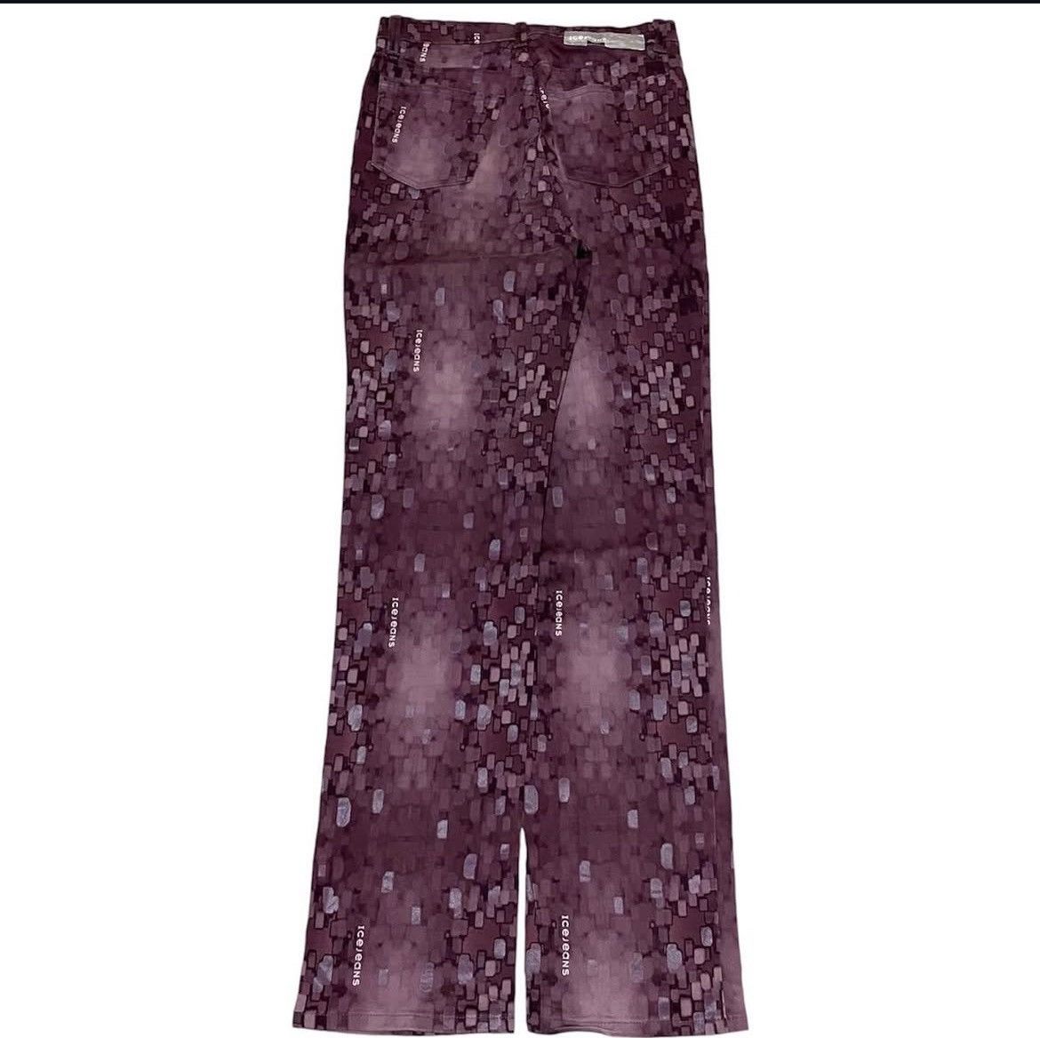 Iceberg Vintage 90s Ice Jeans by Ice Berg Printed Flare Pants Size US 28 / EU 44 - 2 Thumbnail
