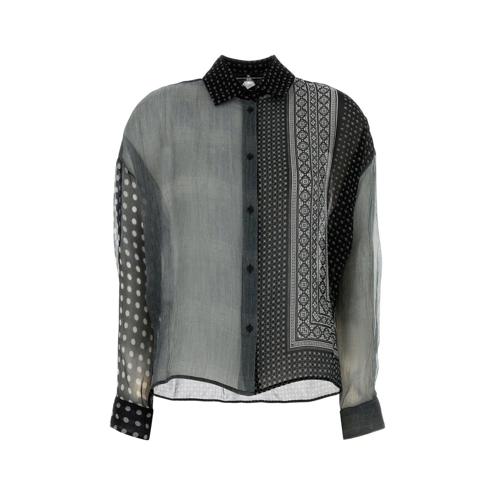 Ermanno Scervino ERMANNO SCERVINO Patchwork Crepe Shirt New & Authentic (Wome Size M / US 6-8 / IT 42-44 - 1 Thumbnail