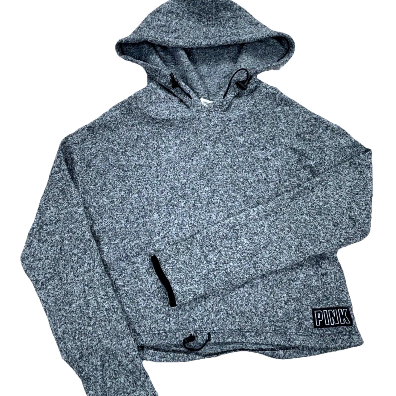 Victoria's Secret Victoria's Secret PINK Hoodie Women XS Gray Sweatshirt Knit Pullover Hooded Zipper Graphic Print Pockets All Seasons Regular Size XS / US 0-2 / IT 36-38 - 2 Thumbnail