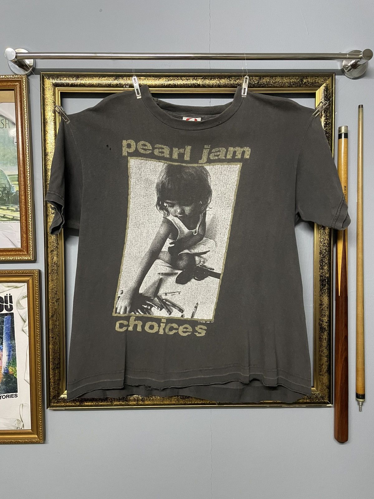 Band Tees Vintage Og 1992 Pearl Jam ‘Choises’ Sunfaded Distressed Tee Size US M / EU 48-50 / 2 - 1 Thumbnail