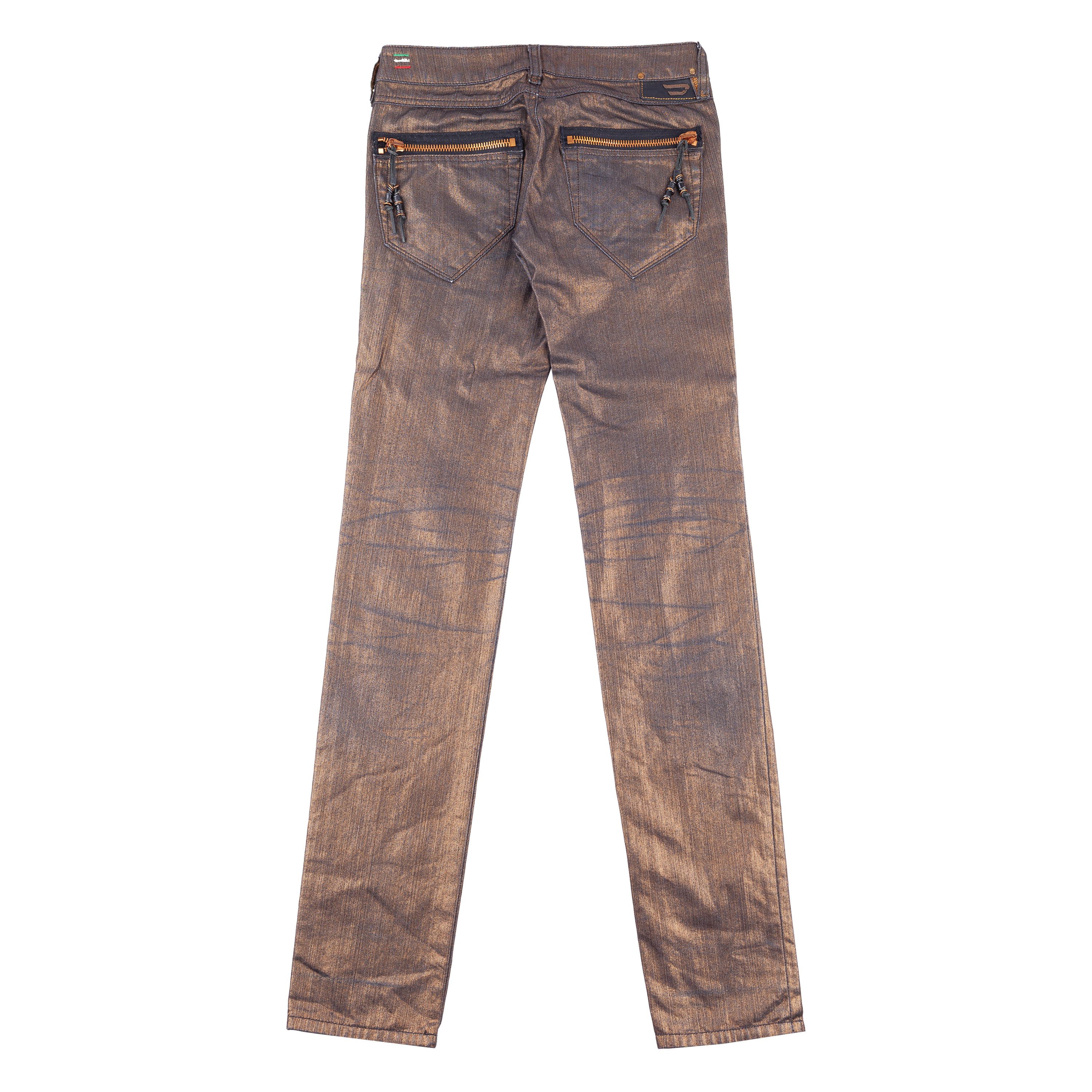 Diesel Diesel Vintage Golden/Bronze Skinny Mid Rise Denim Pants (S) Size 26" / US 2 / IT 38 - 3 Thumbnail
