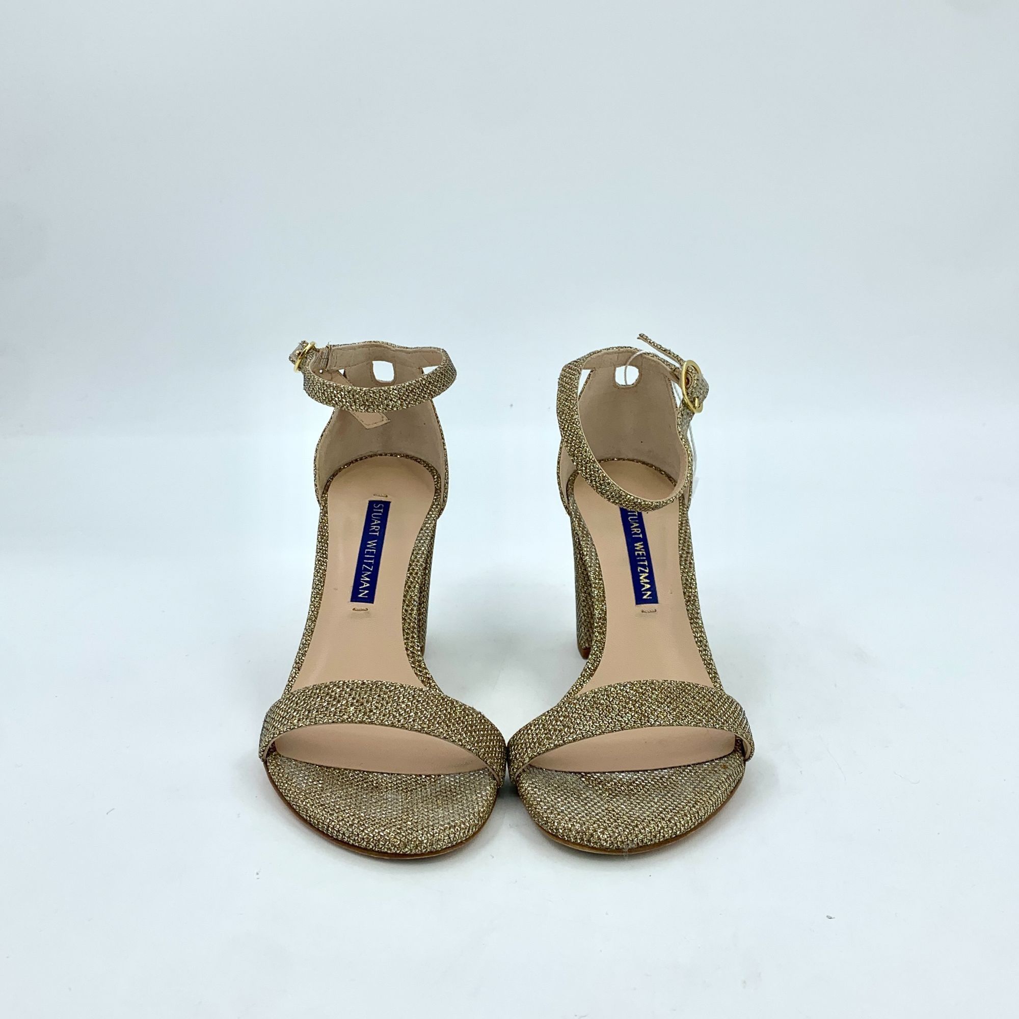 Stuart Weitzman Stuart Weitzman Gold Block Heel Ankle Strap Sandals (Size 34 Size US 4 / IT 34 - 7 Thumbnail