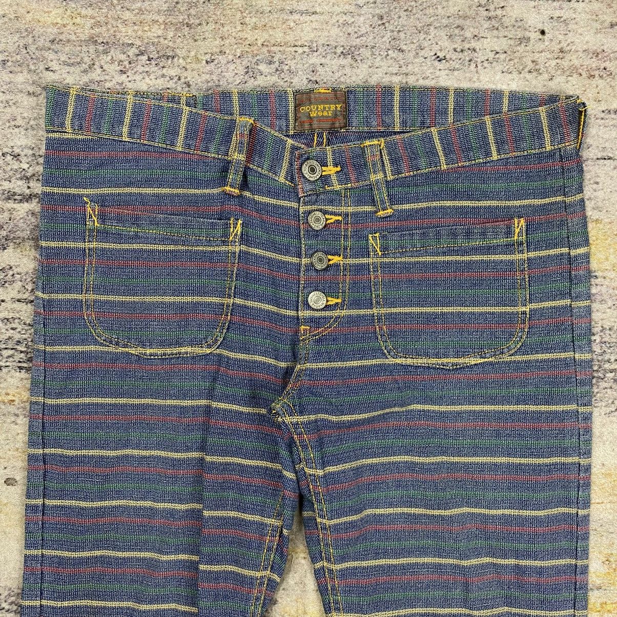 Japanese Brand Ozone community stripe flared pants Size US 31 - 5 Thumbnail
