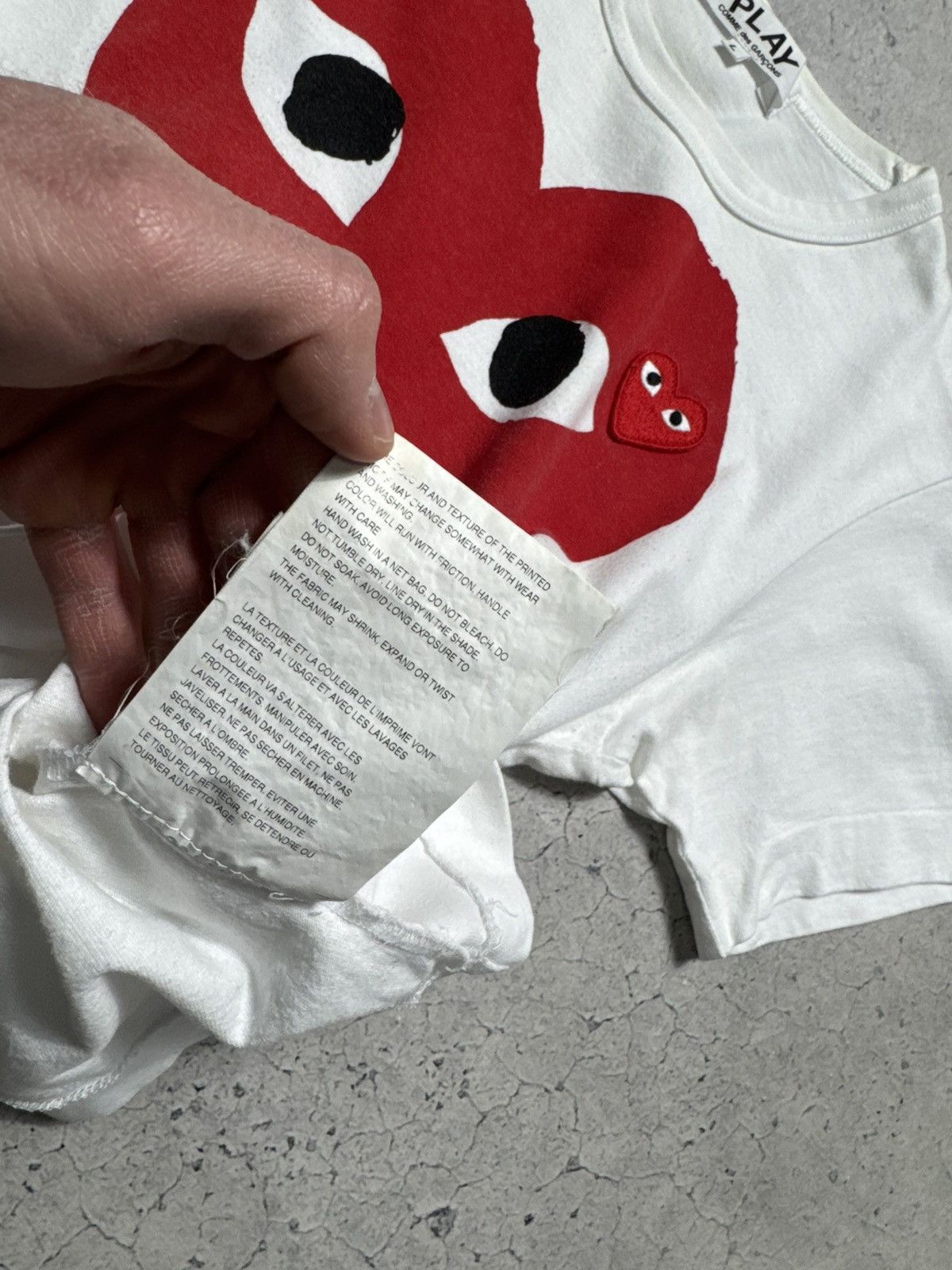 Comme des Garcons PLAY Play Comme des Garcons Love Big Logo White T-Shirt CDG Size L / US 10 / IT 46 - 8 Thumbnail