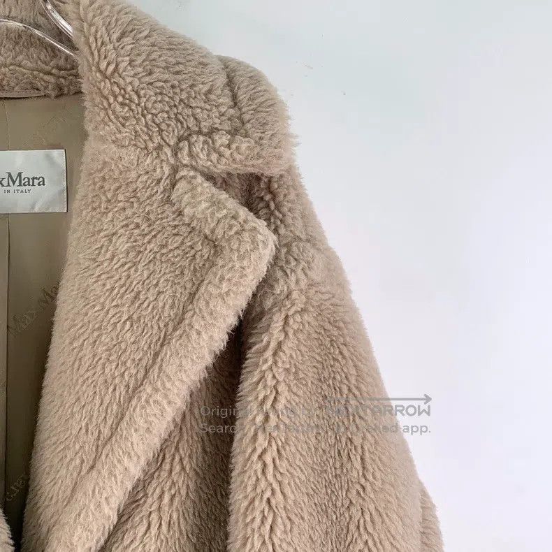 Max Mara Max Mara Light Brown Teddy Alpaca Hair Lapel Double Breast Size S / US 4 / IT 40 - 3 Thumbnail