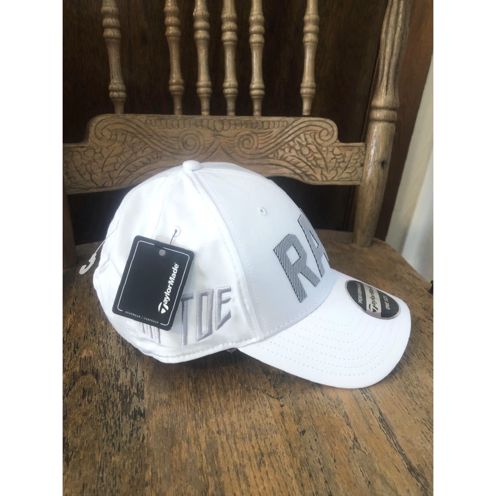 TaylorMade TaylorMade RAW Hat Cap Strap Back Mens One Size White Golf Tour Authentic Size ONE SIZE - 2 Thumbnail