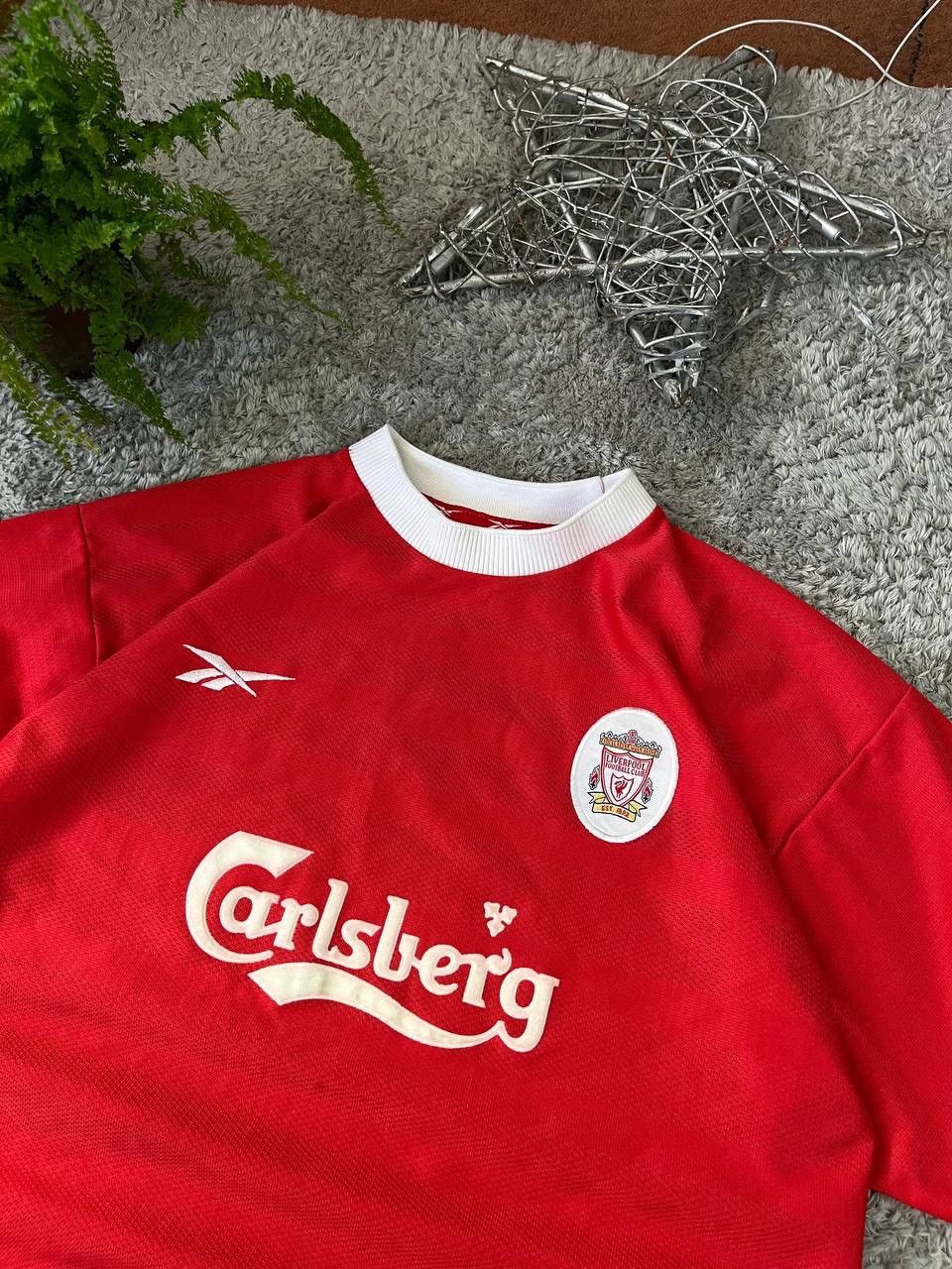 Reebok × Vintage 1998-2000 T-Shirt Reebok x Liverpool Soccer Jersey Rare Logo Size US L / EU 52-54 / 3 - 3 Thumbnail