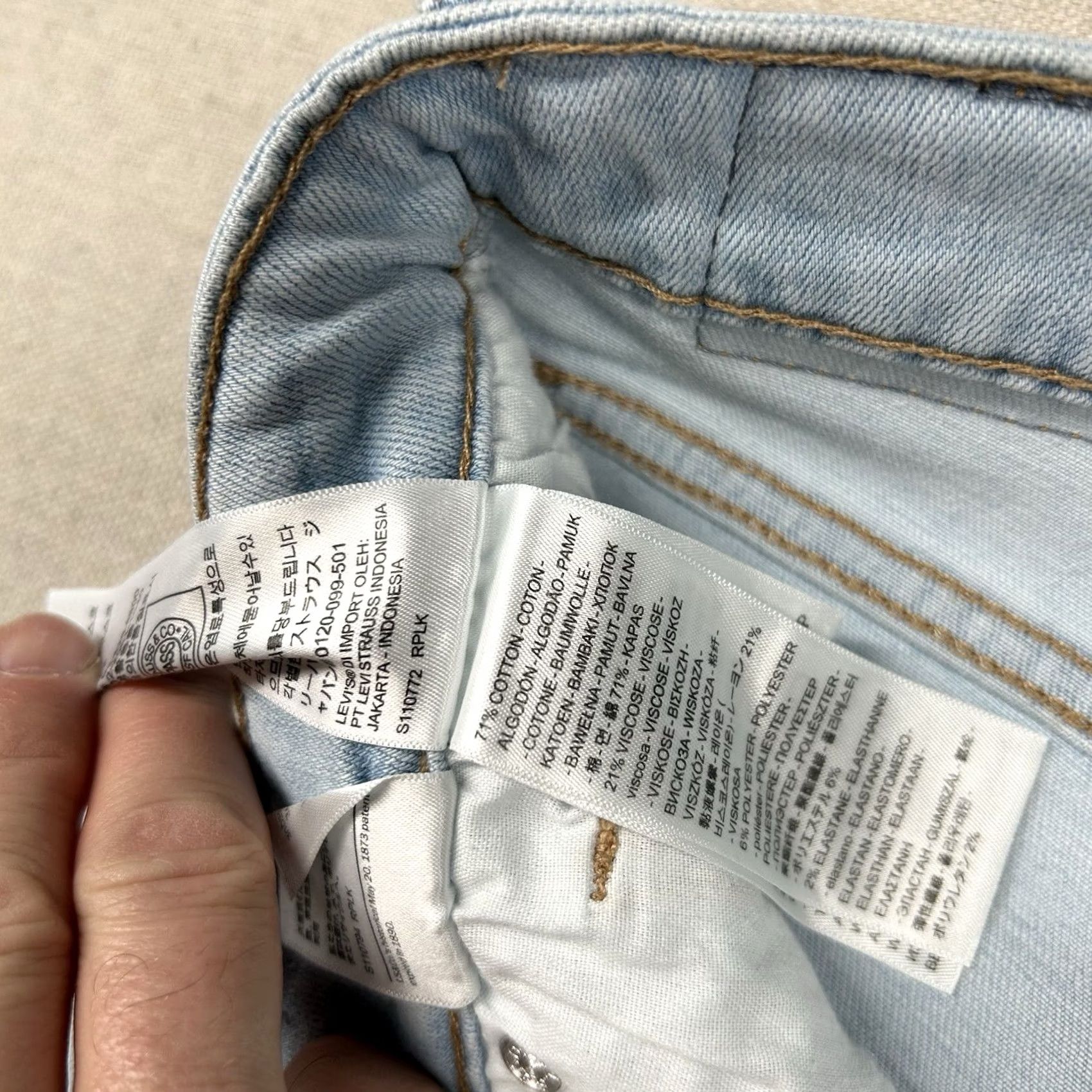 Levi's VINTAGE Levi's Jeans Womens 29 High Rise Skinny 29x30 Distressed Light Wash Denim Blue Cotton Viscose 5-Pocket Mens Womens Size 29" - 5 Thumbnail