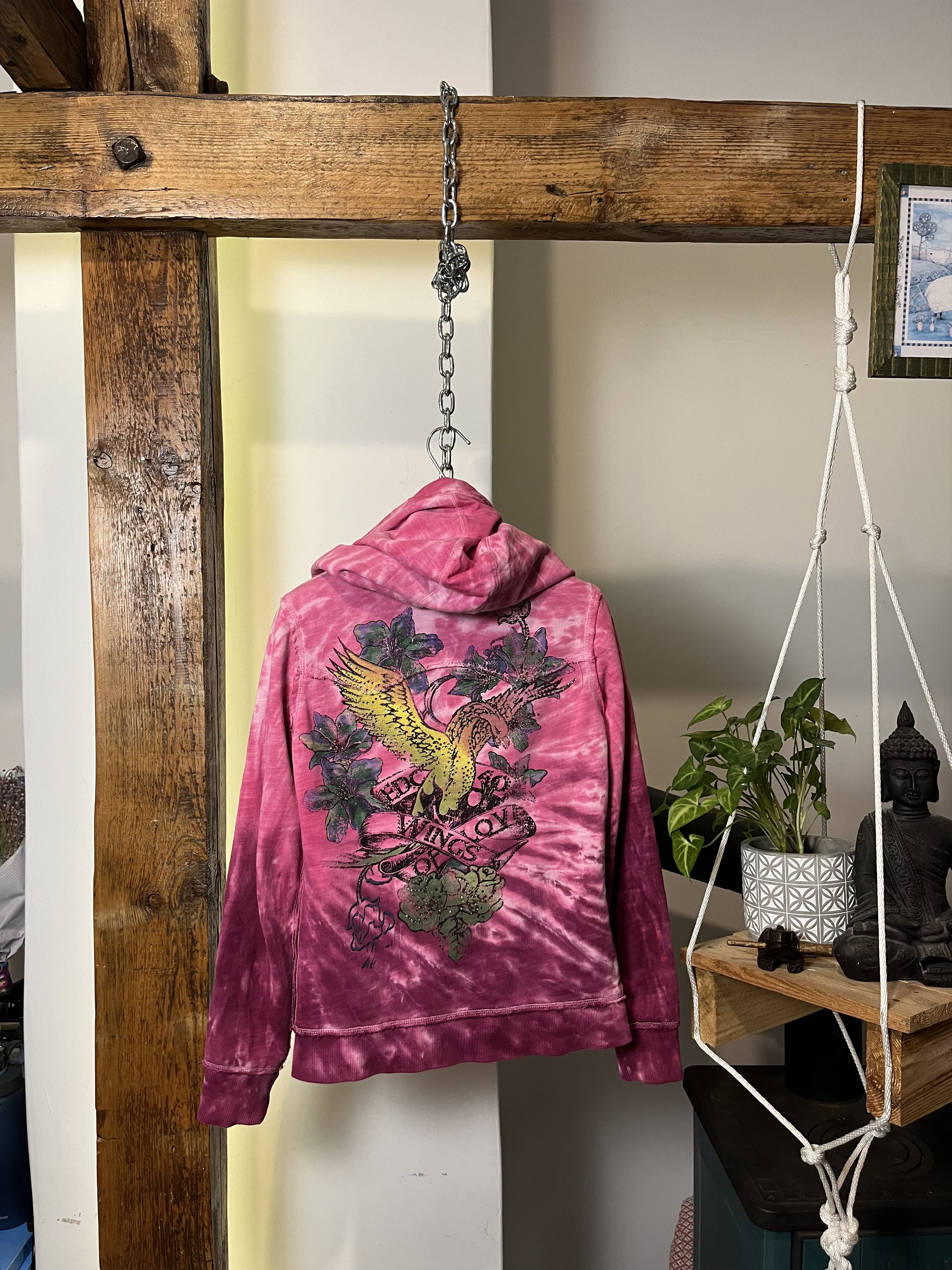Christian Audigier × Ed Hardy × Vintage Vintage Ed Hardy Style Bird Flowers Tattoo Zip Hoodie Size US XS / EU 42 / 0 - 3 Thumbnail
