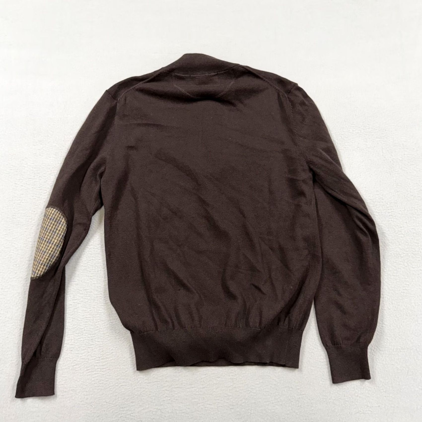 Vintage The Savile Row Company Sweater Mens M Brown 1/4 Zip Mock Neck Elbow Patch Knit Pullover Regular Shirt Casual Mens Size US M / EU 48-50 / 2 - 4 Thumbnail