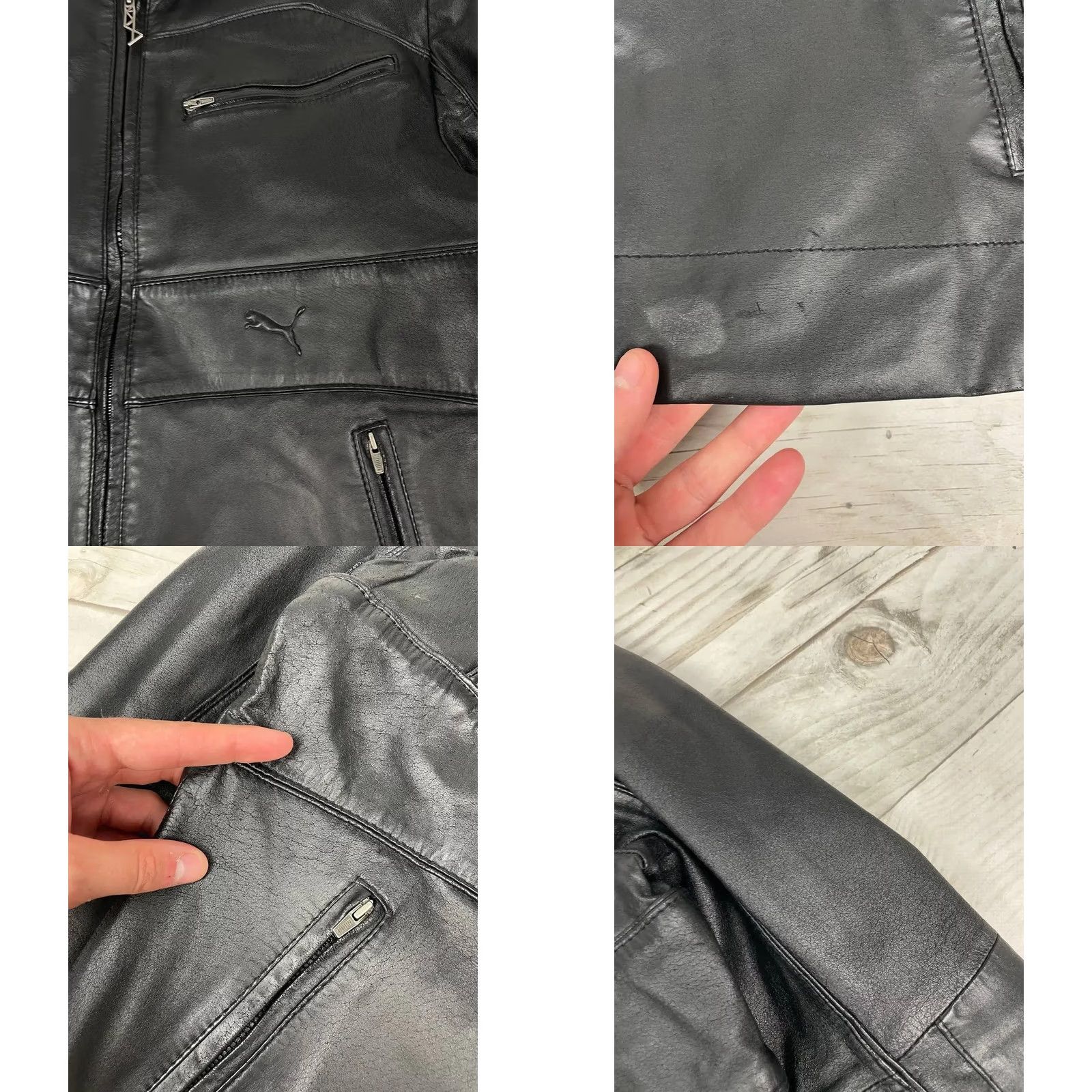 Puma PUMA Motorcycle Jacket Leather Big Logo Racing Moto Bike Y2K Men Size M Black Size US M / EU 48-50 / 2 - 8 Thumbnail