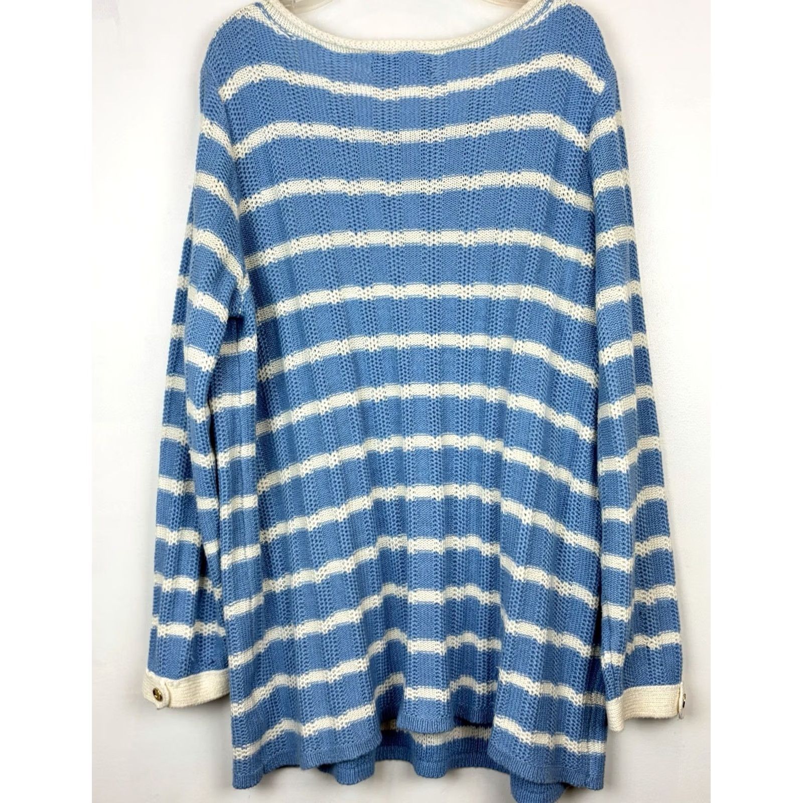 Jones New York Jones New York Sweater Womens 3X Blue Signature Stripe Knit Pullover Roll Neck Size XXL / US 16-18 / IT 52-54 - 2 Thumbnail