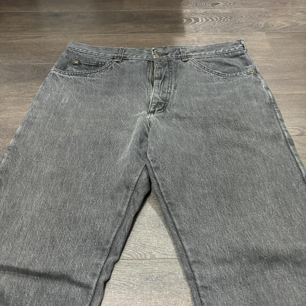 Designer Vintage Light Washed Black L.L. Bean Lined Jeans 36x34 Size US 32 / EU 48 - 2 Thumbnail