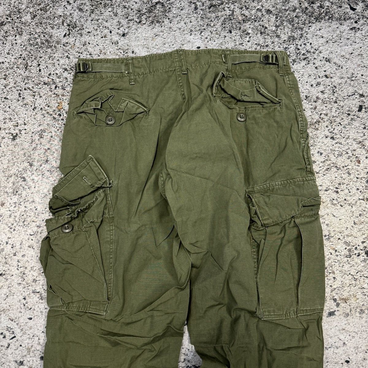 Vintage 80s Faded Green US Army Fatigue Cargo Pants Size US 33 - 5 Thumbnail
