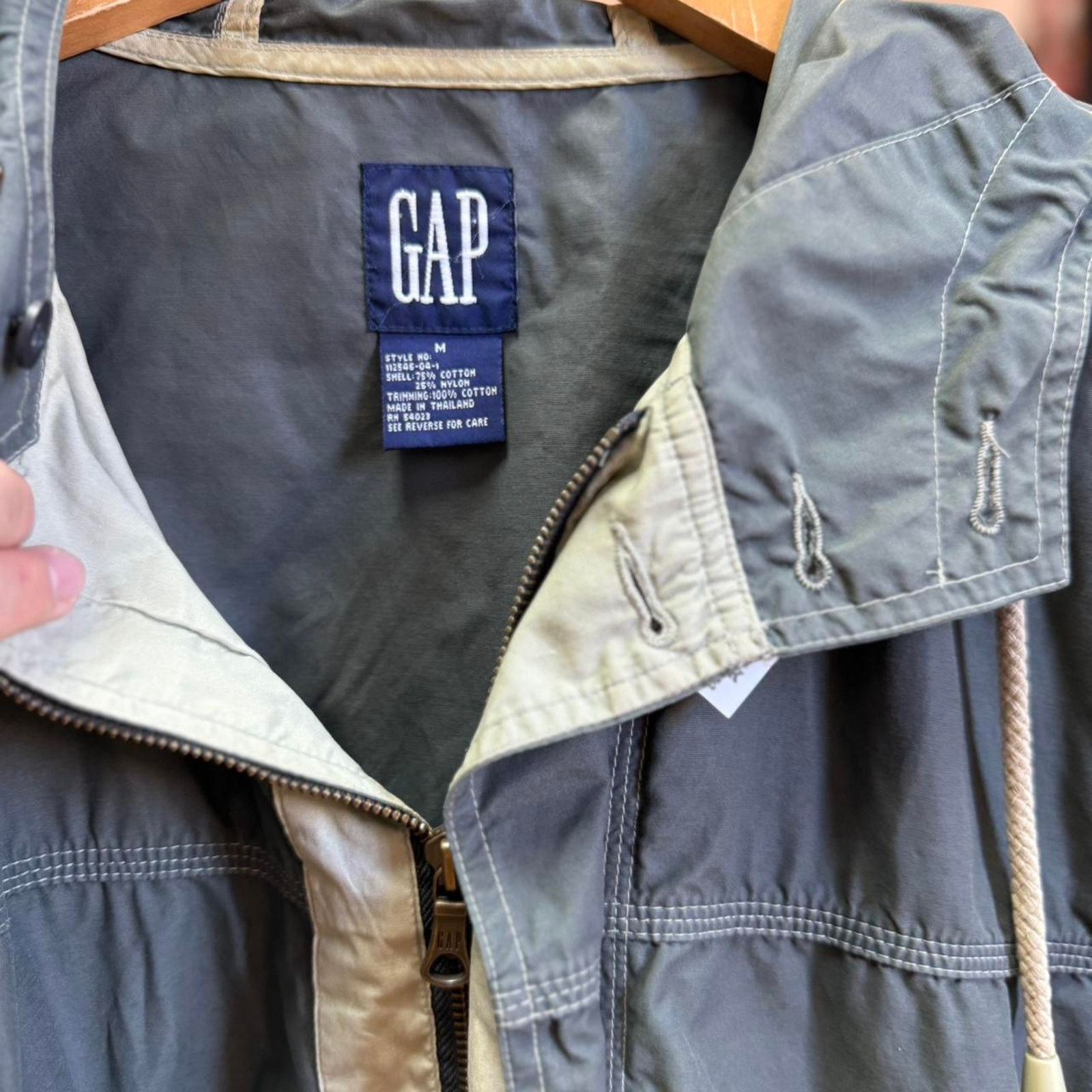 Gap × Vintage Vintage 90s Gap Utility Hooded Light Jacket Size US M / EU 48-50 / 2 - 3 Thumbnail