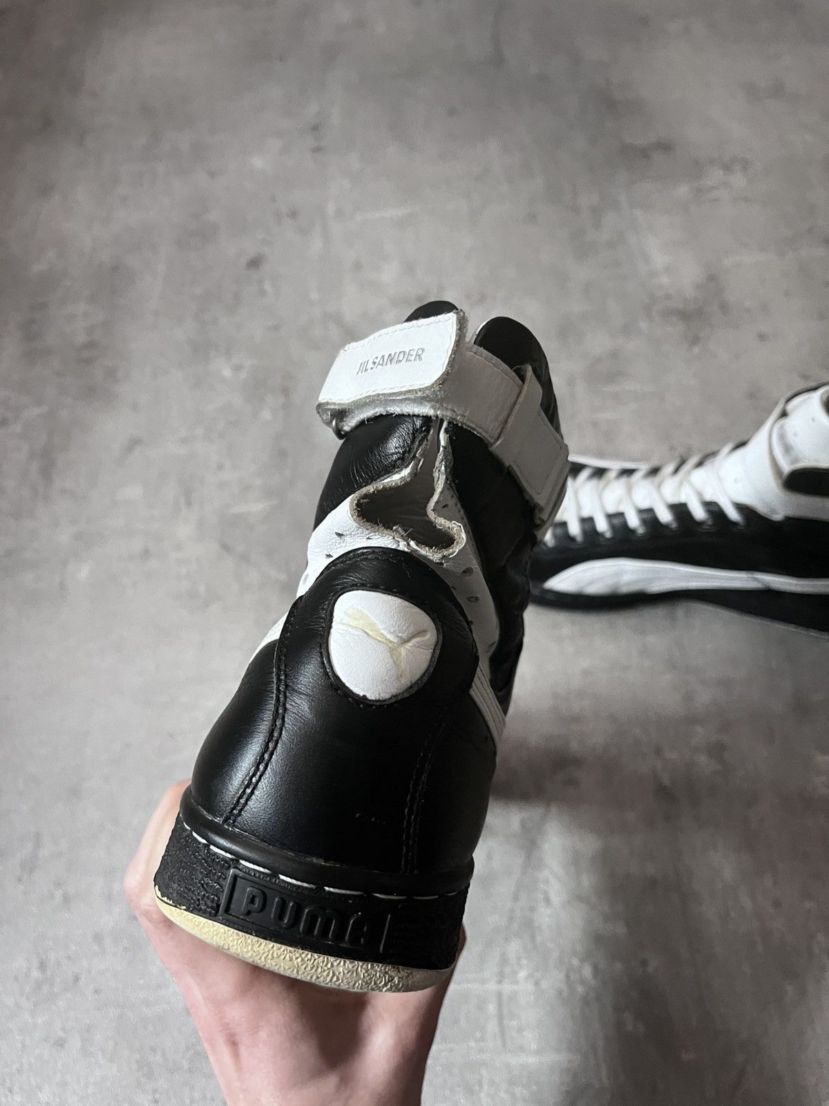 Jil Sander × Puma Jil Sander x Puma leather high boots black white Size US 12 / EU 45 - 9 Thumbnail