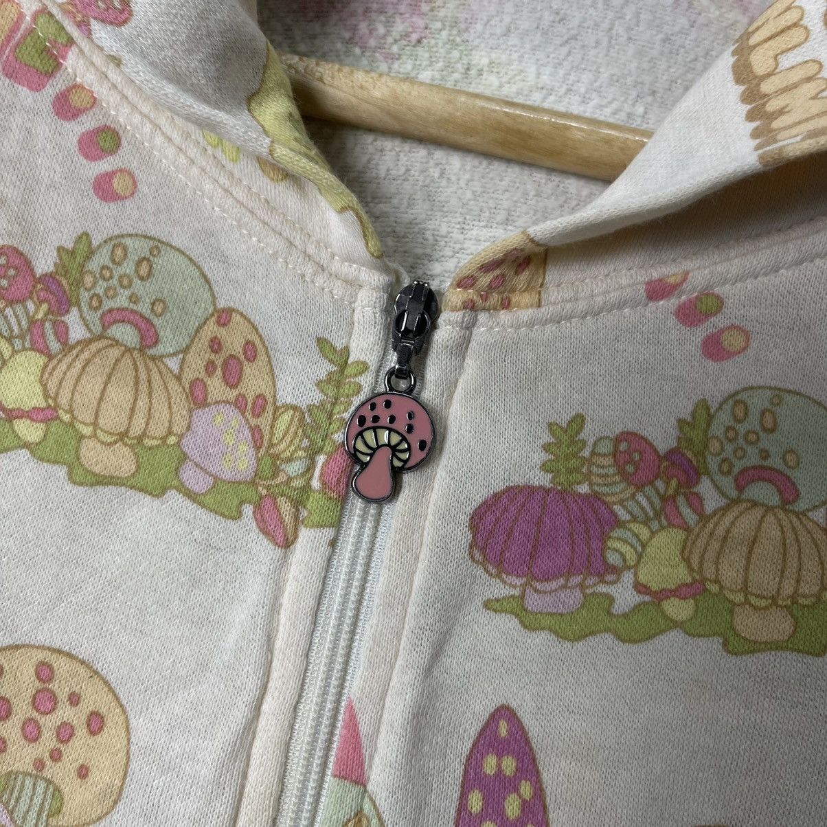 Hysteric Glamour Hysteric Glamour All-Over Print Zip Hoodie Cream Distressed Size S / US 4 / IT 40 - 7 Thumbnail