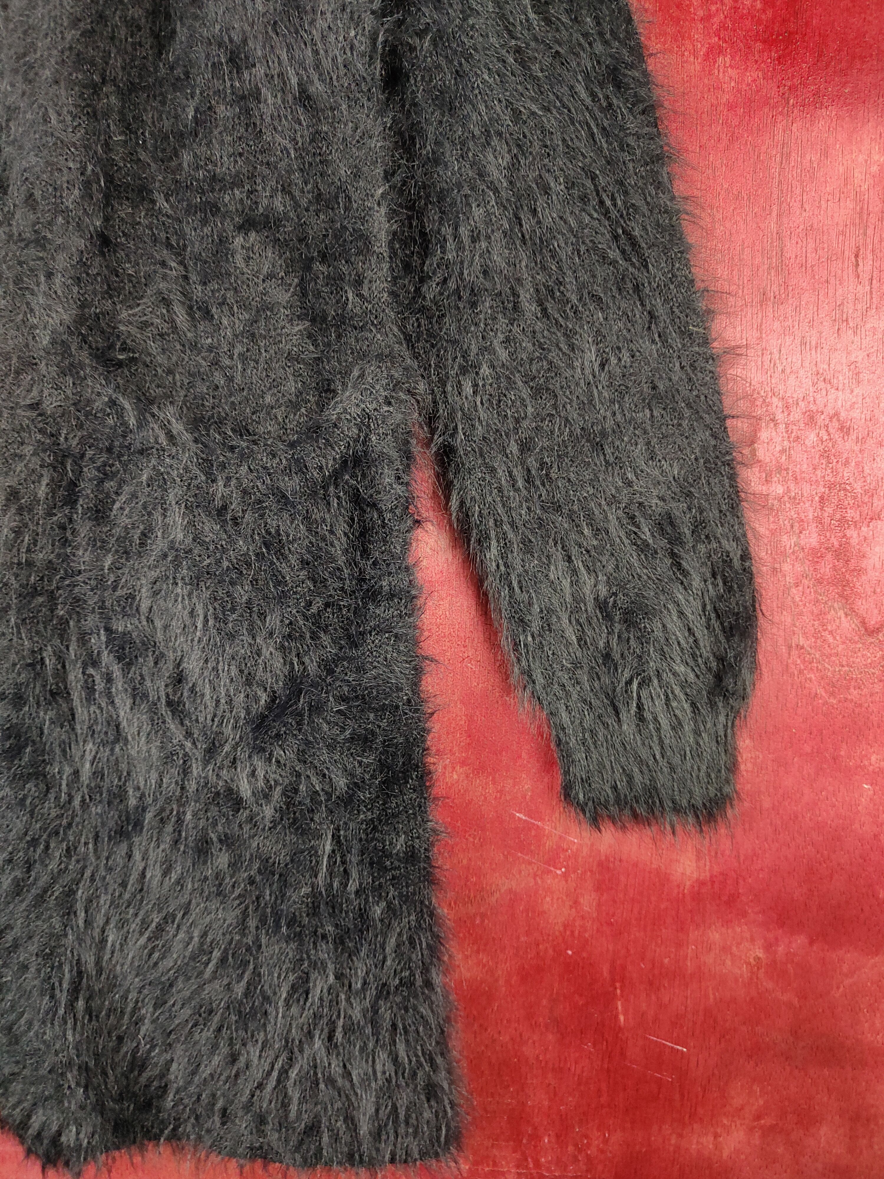 Vintage Ray Cassin Favori Black Fur Mohair Knitwear Cardigan Size M / US 6-8 / IT 42-44 - 6 Thumbnail