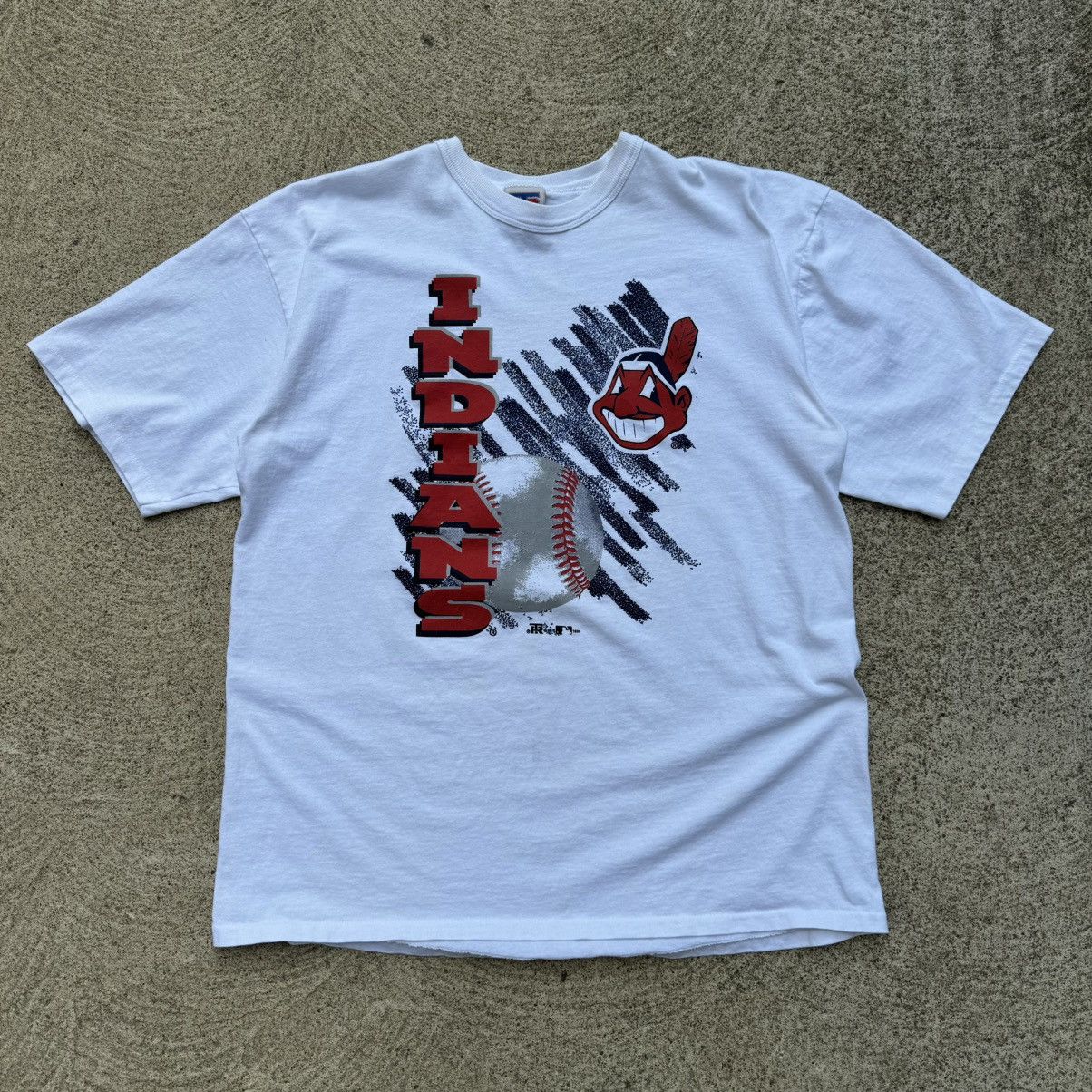 MLB × Vintage VINTAGE 1995 CLEVELAND INDIANS BASEBALL GRAPHITTI STYLE TEE Size US L / EU 52-54 / 3 - 1 Thumbnail