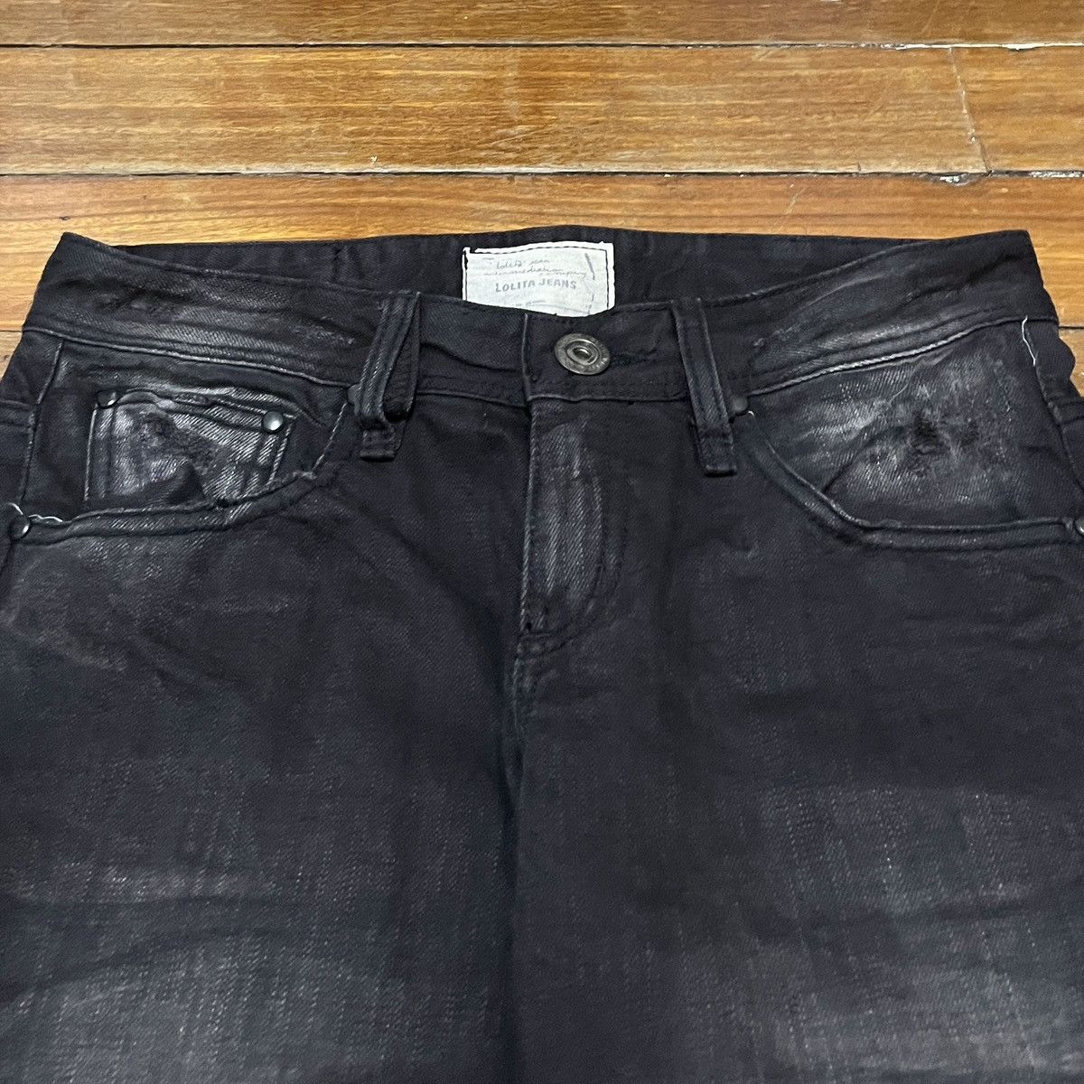 Japanese Brand Very Rare Vintage Japanese Brand Lolita Waxed Jeans 1990s Size US 30 / EU 46 - 3 Thumbnail