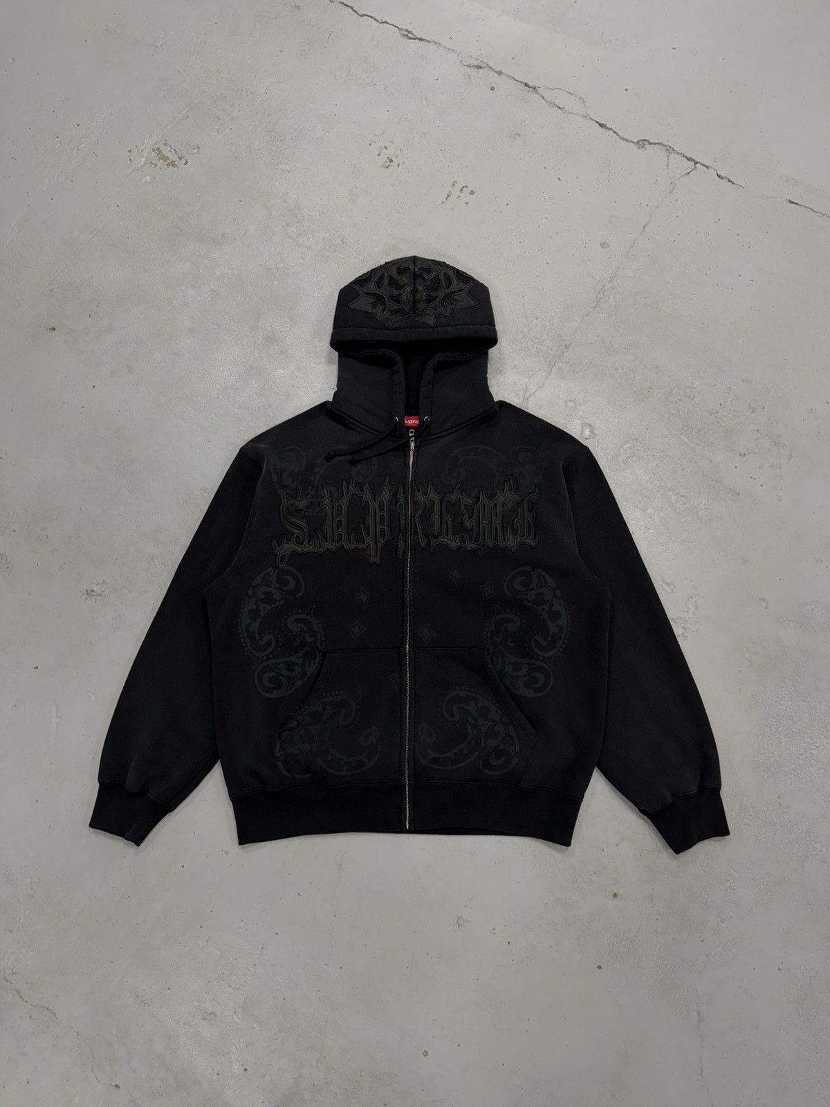 Supreme Supreme Leather Appliqué Zip Up Hoodie Black Size US M / EU 48-50 / 2 - 1 Thumbnail