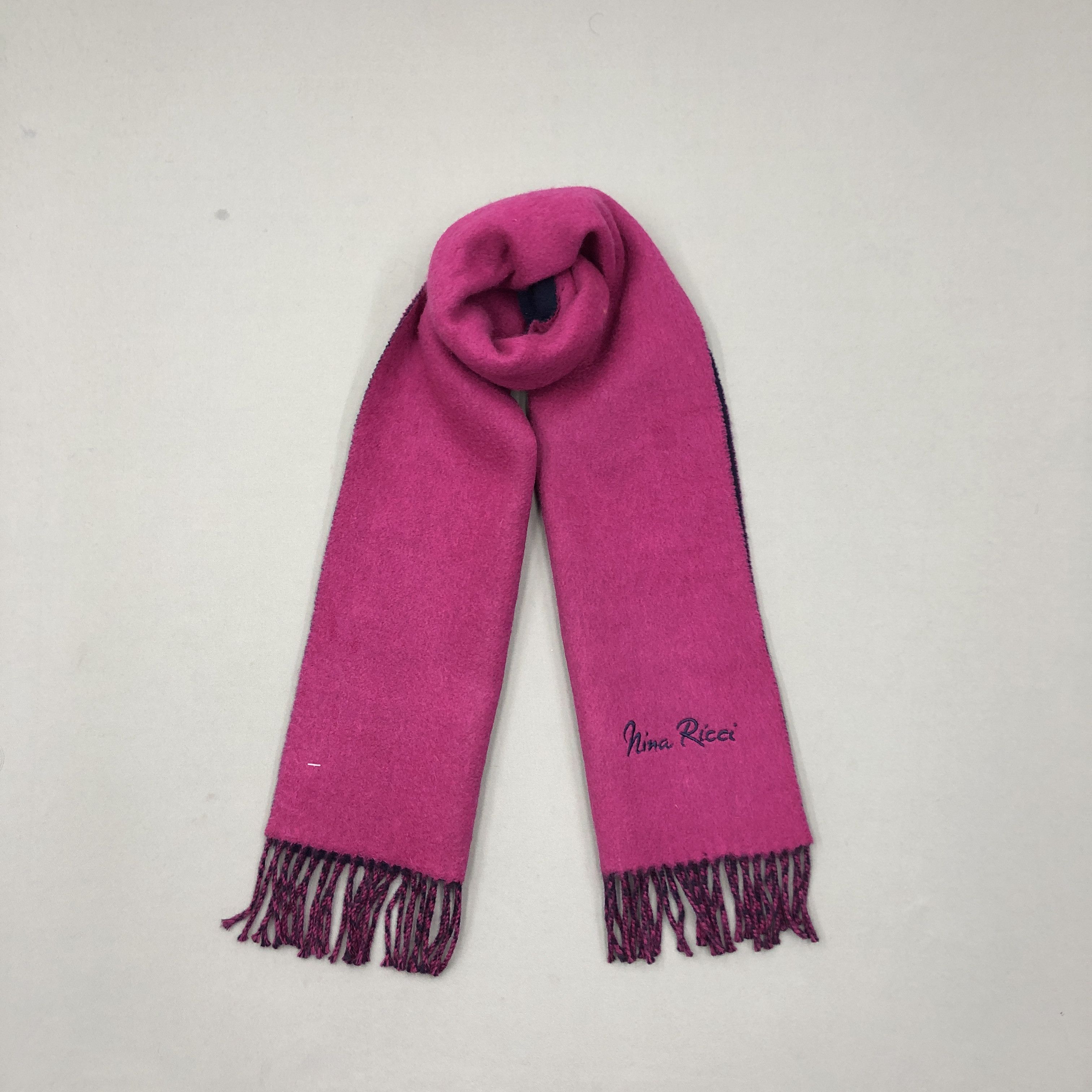Nina Ricci Vintage Nina Ricci Scarf Reversible Wool Cashmere Scarves Size ONE SIZE - 2 Thumbnail