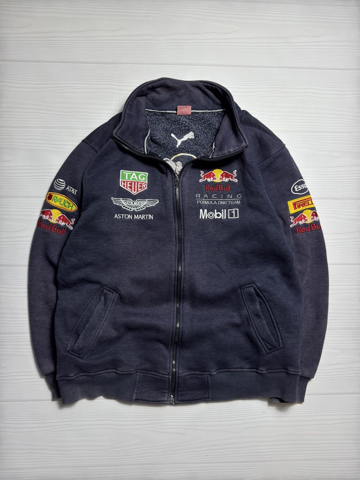 Red Bull Vintage 90s Faded Zip Bomber Red Bull Size US M / EU 48-50 / 2 - 1 Thumbnail