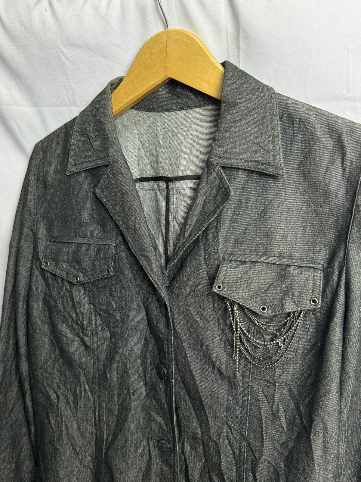 14th Addiction 14thAddiction Blazer Shirt Chain Pocket by Leilian Size US M / EU 48-50 / 2 - 4 Thumbnail