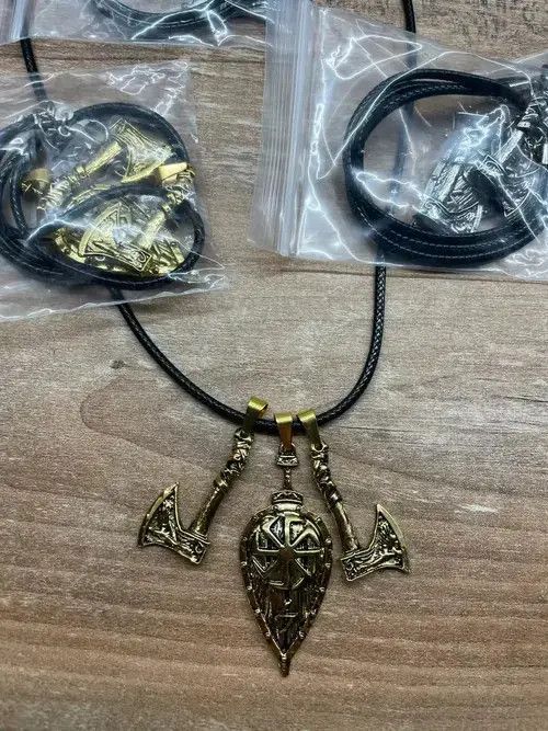 Other Vintage Viking Warrior Shield Axe Pendant Necklace Size ONE SIZE - 2 Thumbnail